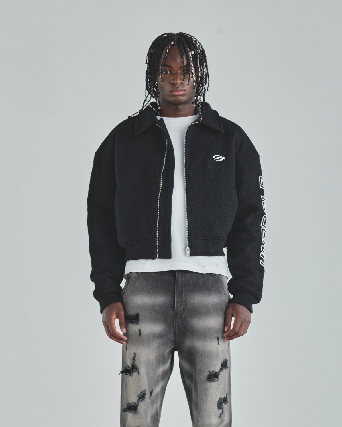 Act 1 Neon Bomber Jacket Black