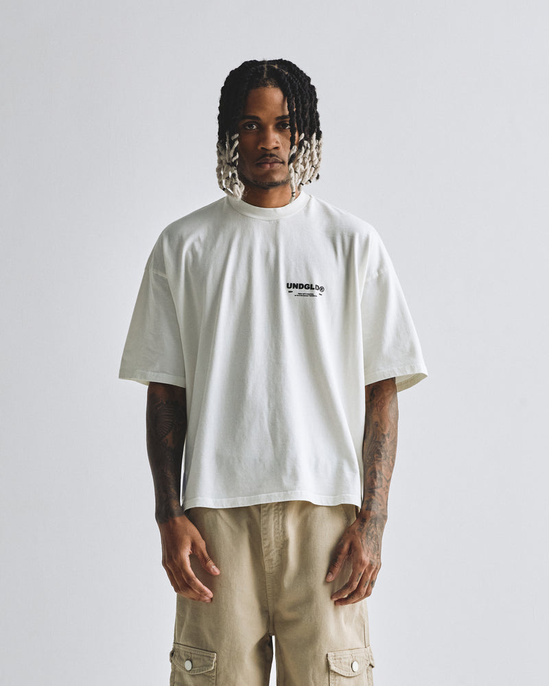 Beyond Fountain Boxy Fit Tshirt White