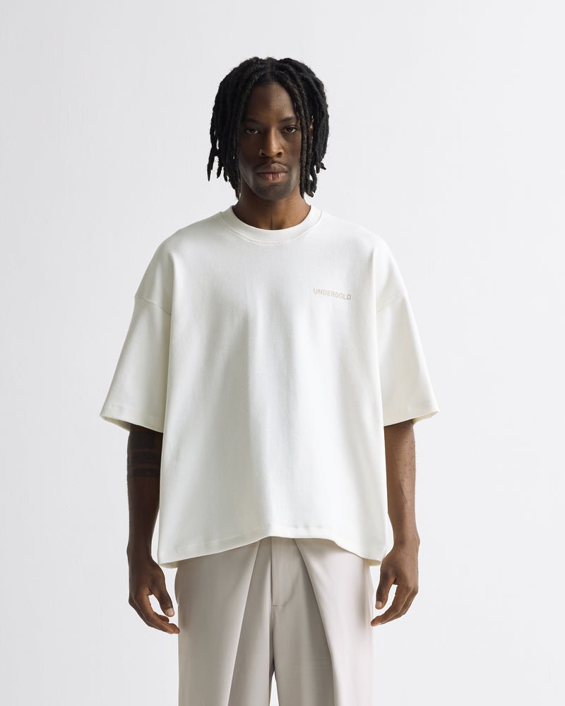 Basics Logo Ribbed Tshirt White