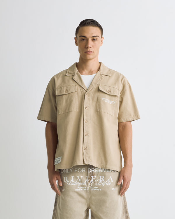 Riviera Heavyweight Short Sleeve Shirt Cream