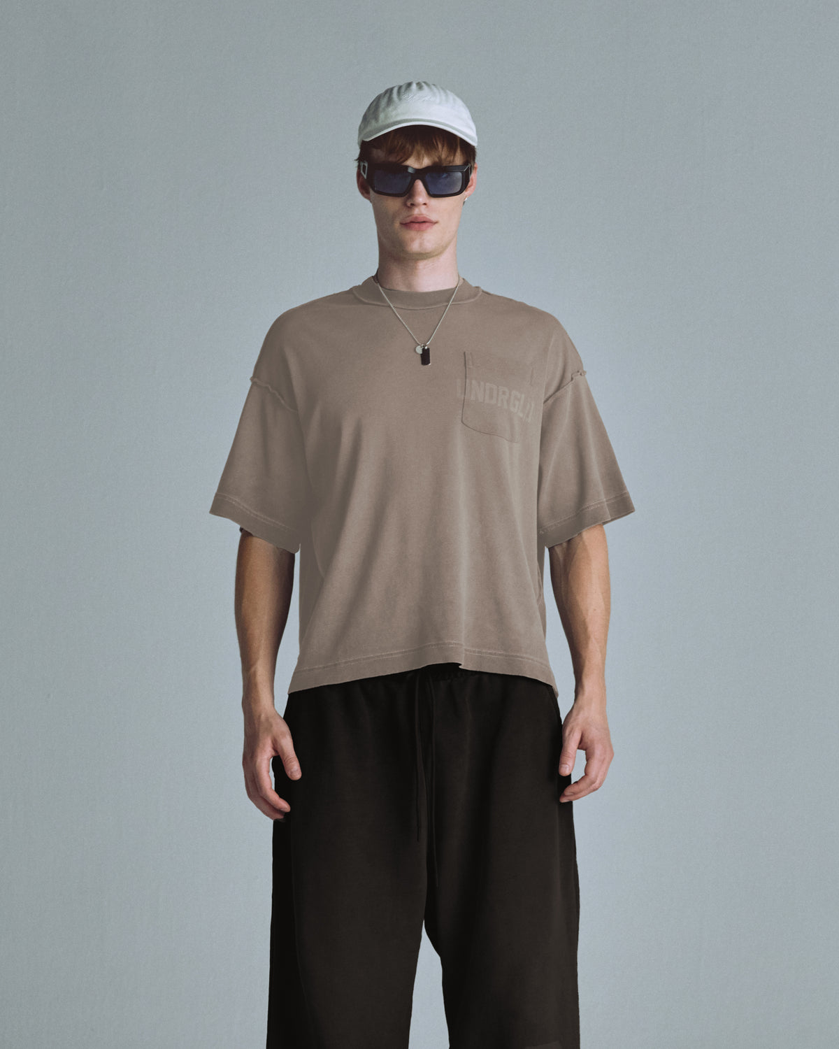 Basics UNDRGLD Boxy Fit Pocket Tshirt Light Brown