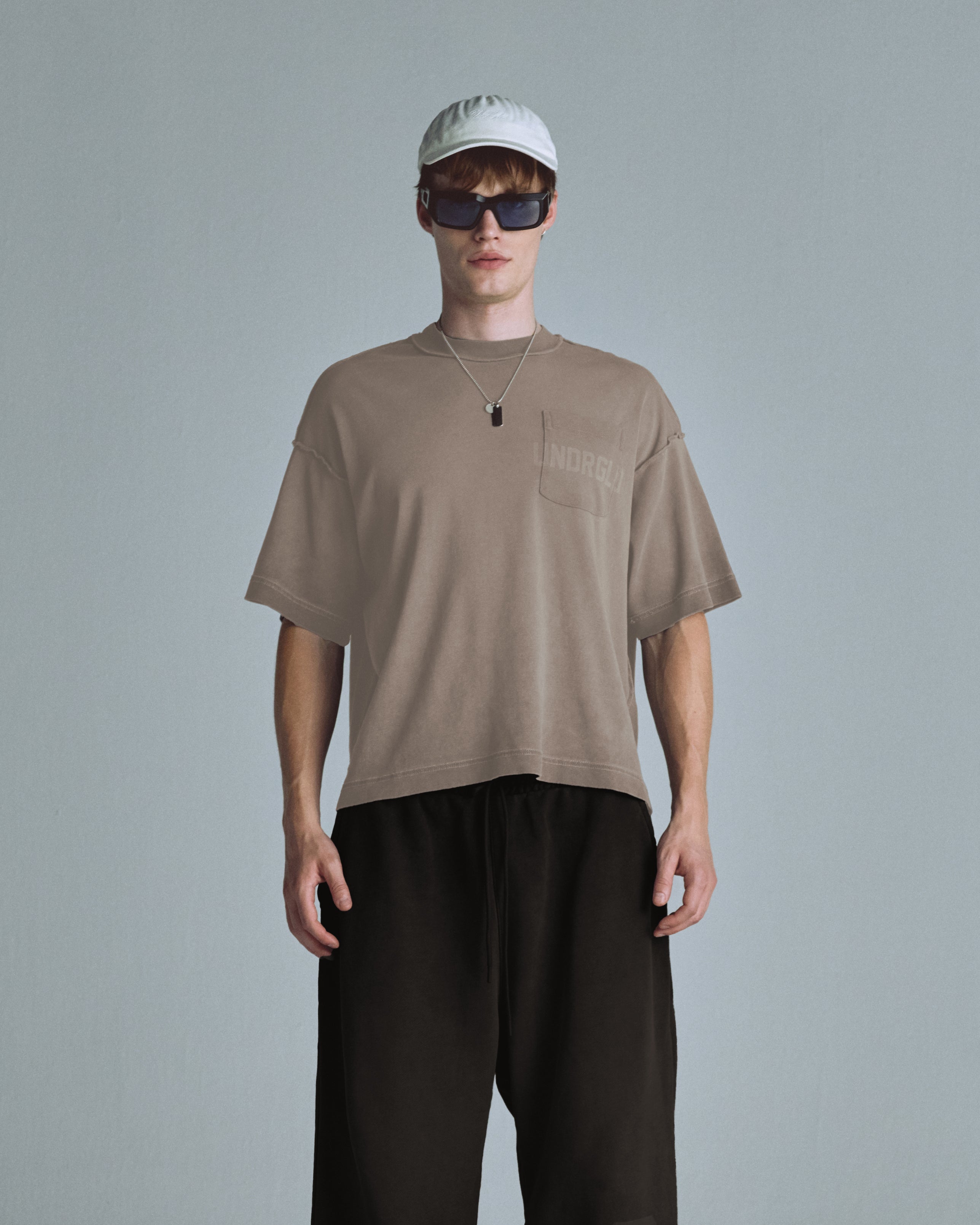 Basics UNDRGLD Boxy Fit Pocket Tshirt Light Brown