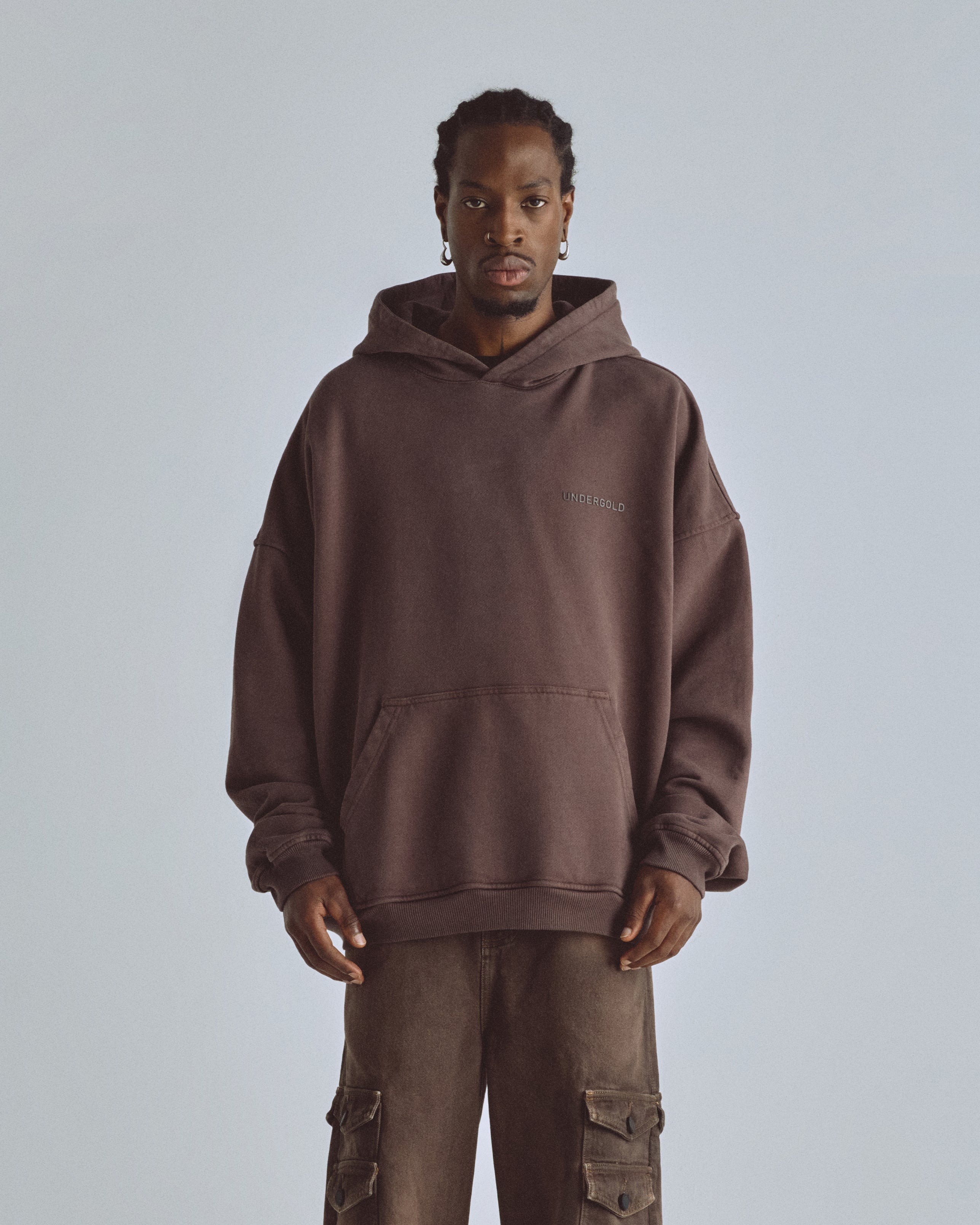 Basics Logo Hoodie Brown
