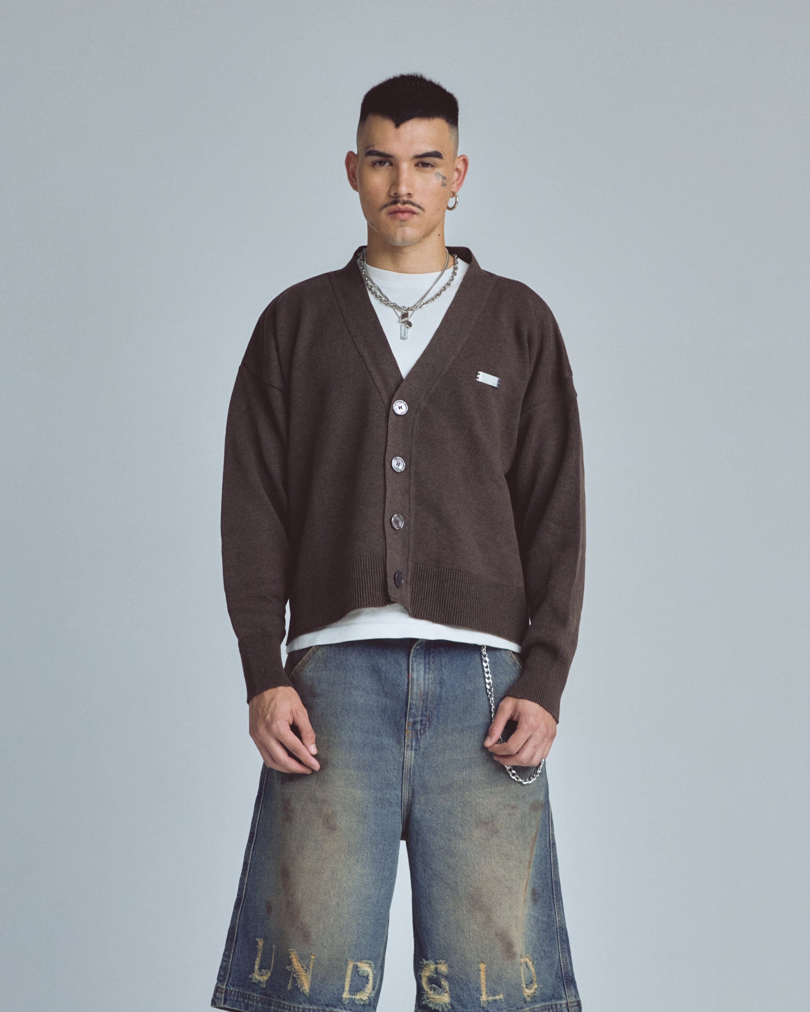 Basics UNDRGLD Knitted Cardigan Brown