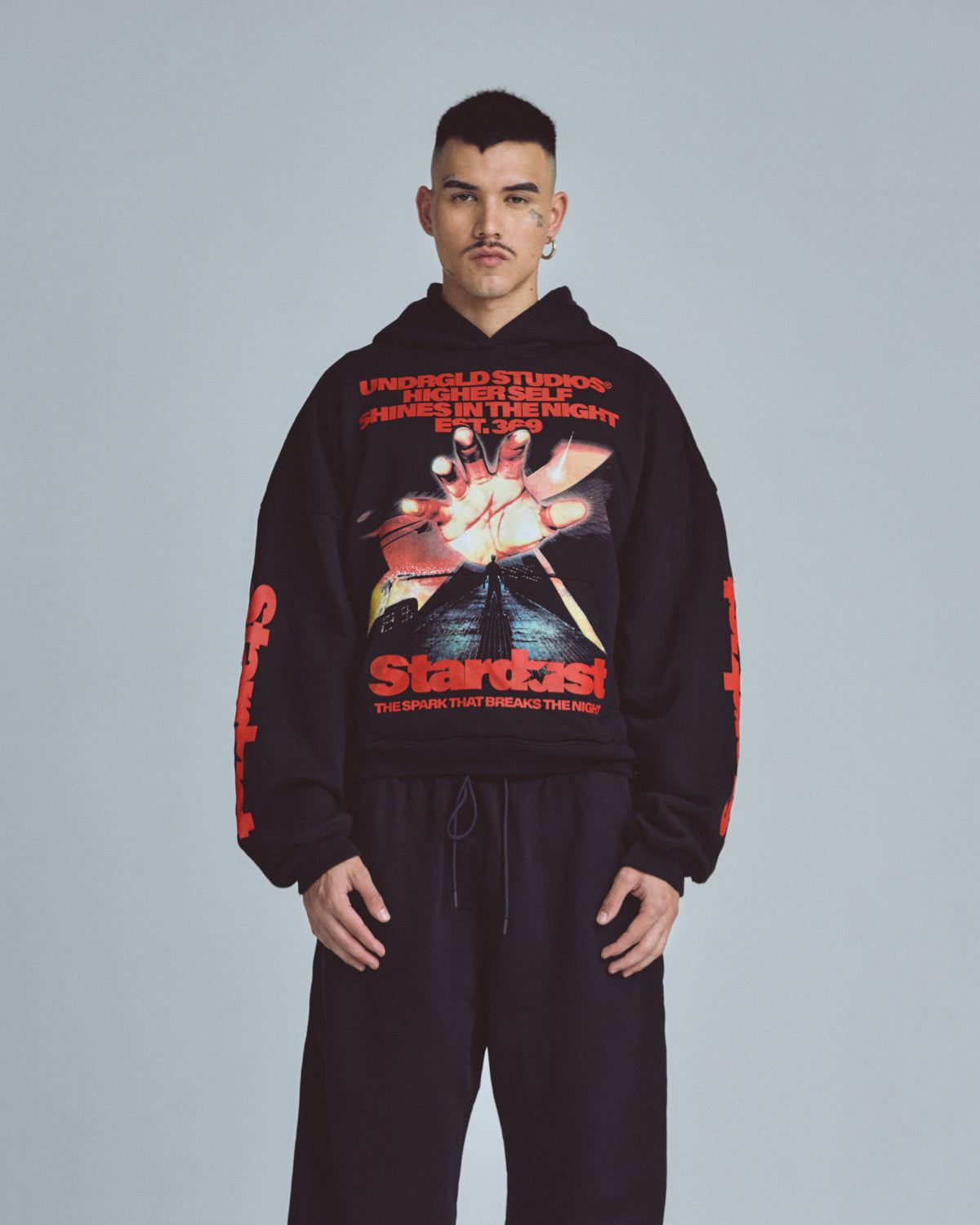 Stardust Rush Boxy Fit Hoodie Black