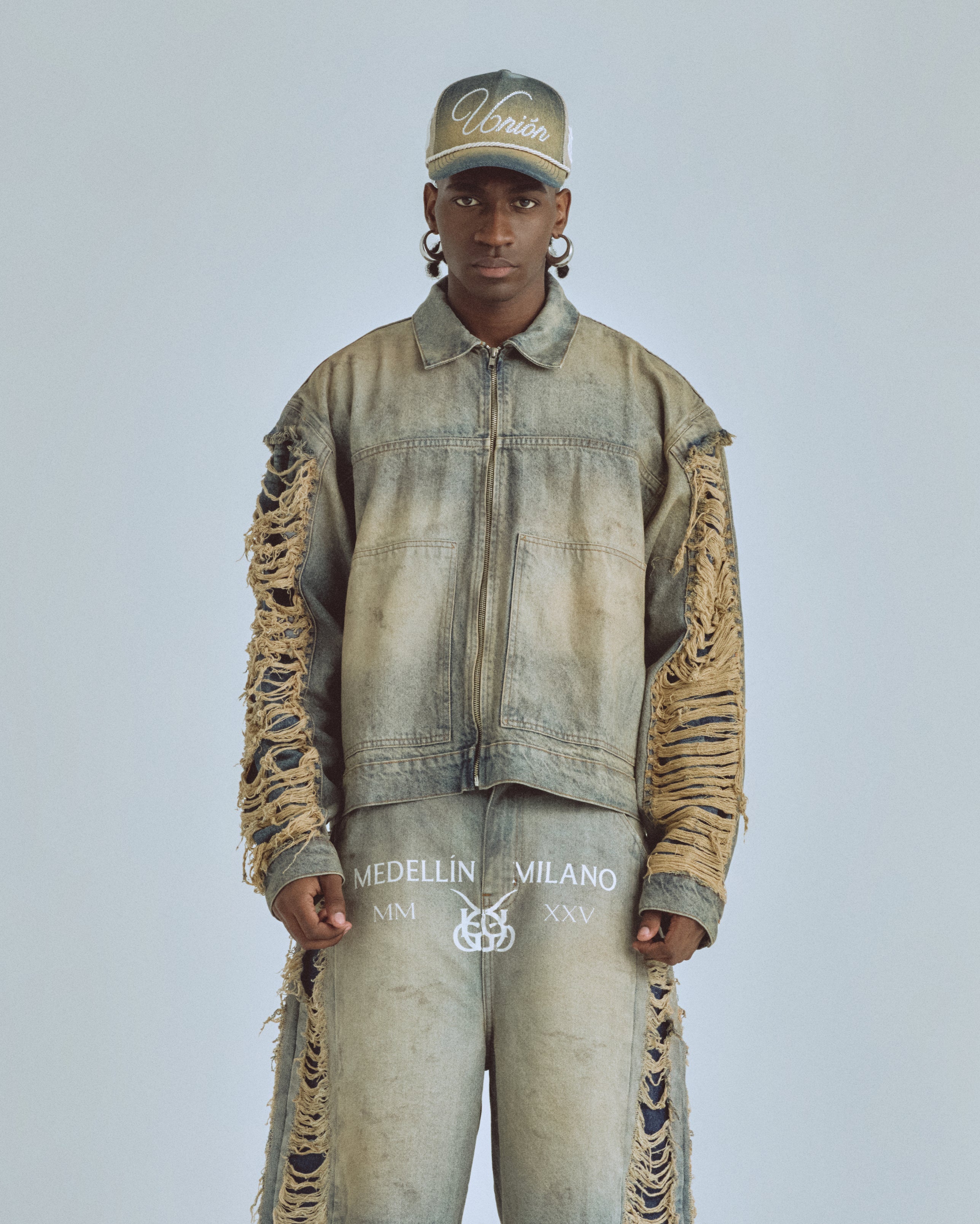 Santa Union Basic Ripped Jacket DIrty Blue