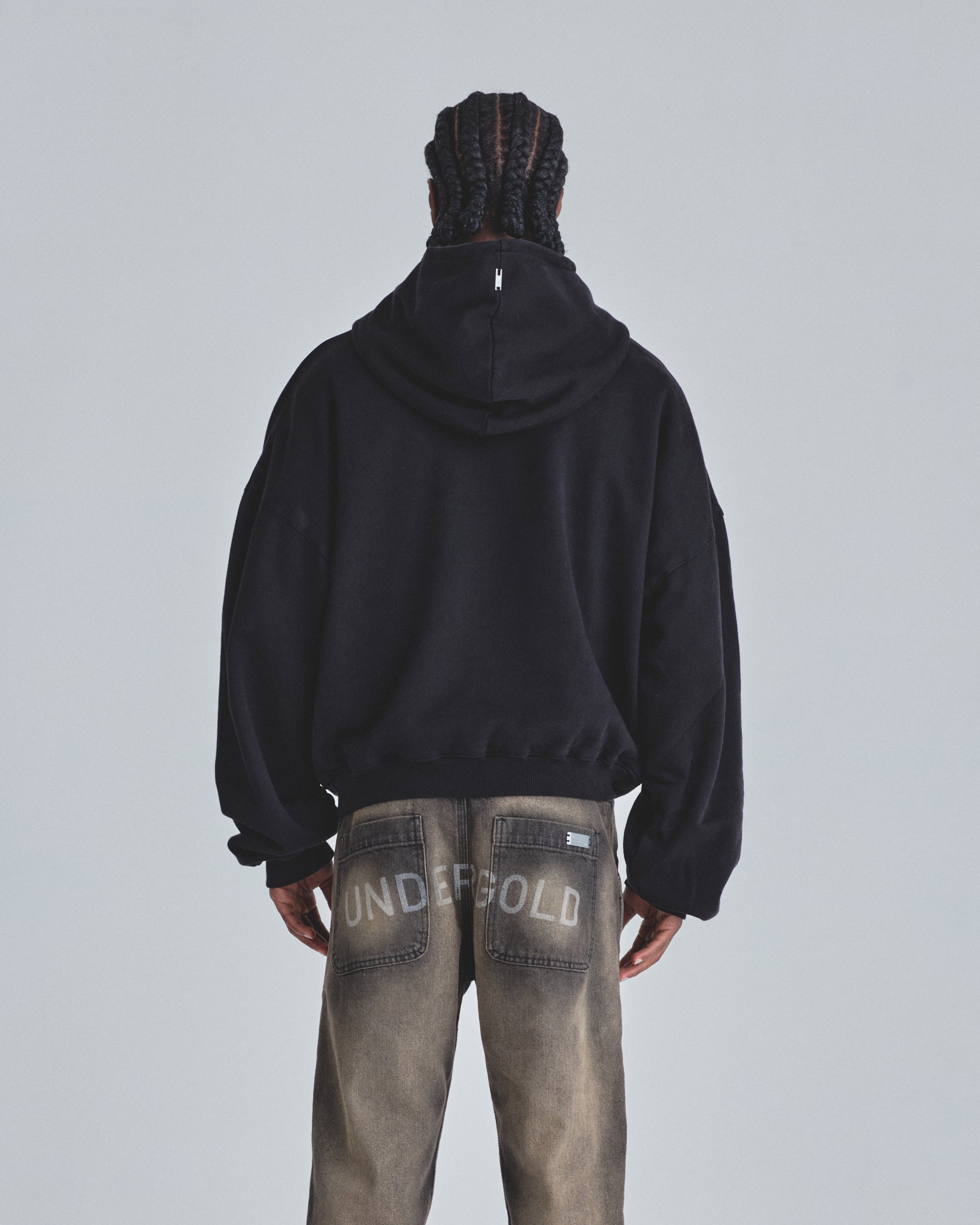Hoodie Line Varsity UNDRGLD Boxy Fit Black