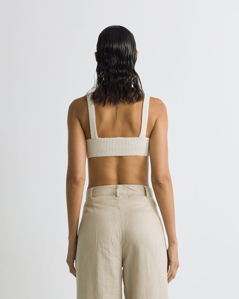 Basics Textured Knit Coup Top Cream