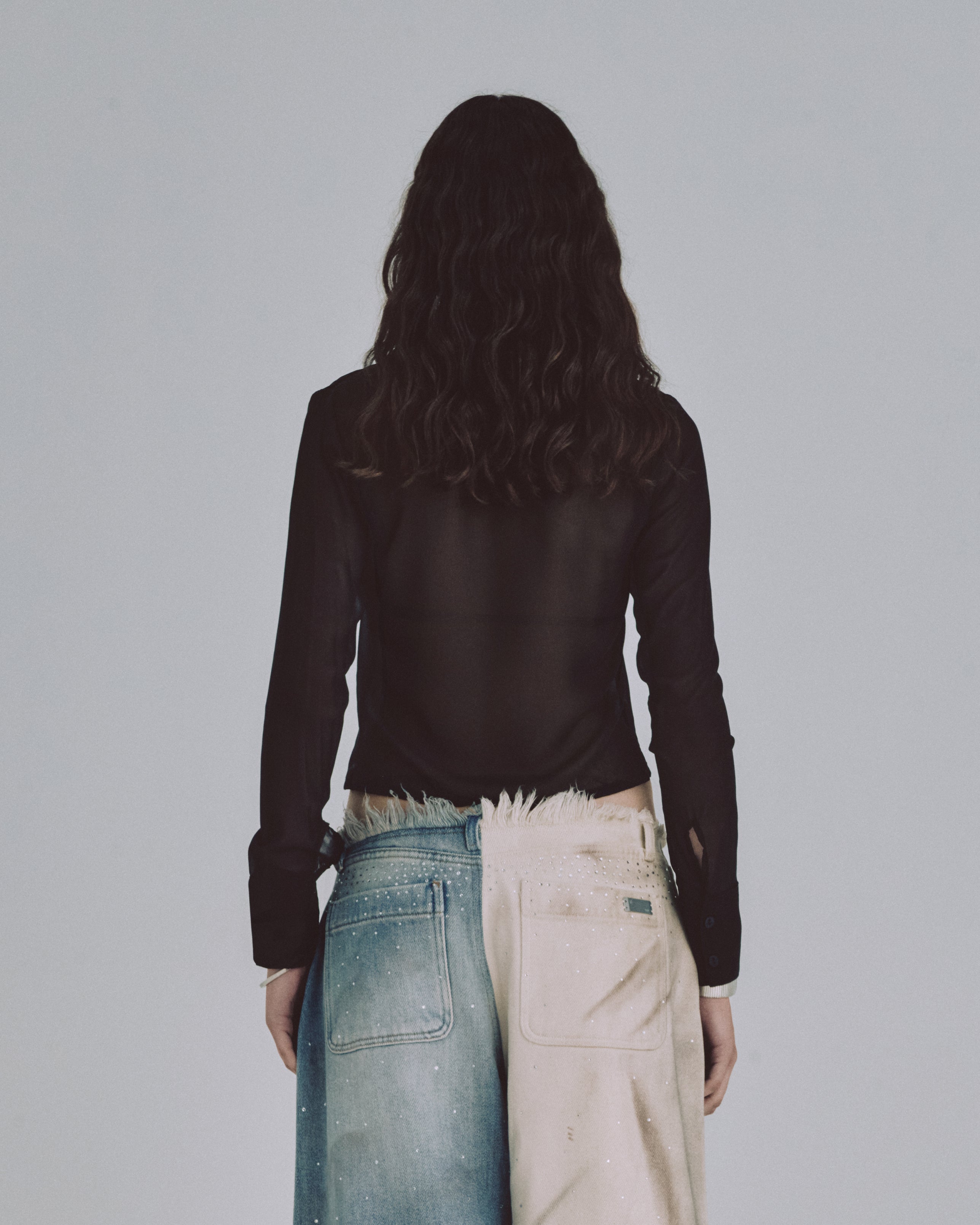 W Basics Transparent Shirt Black