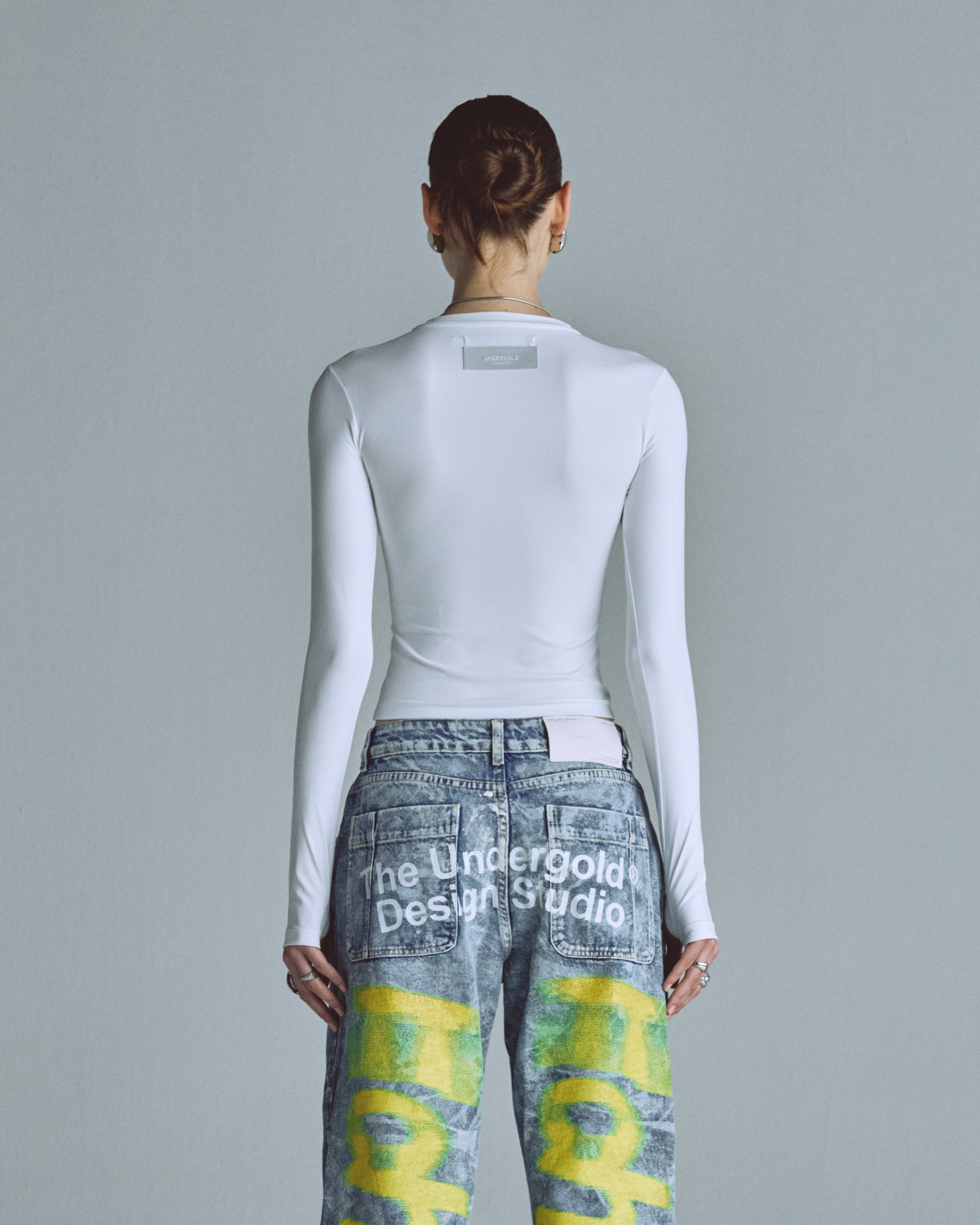 W Basics Undergold Studio Ultra Slim Long Sleeve Tee White