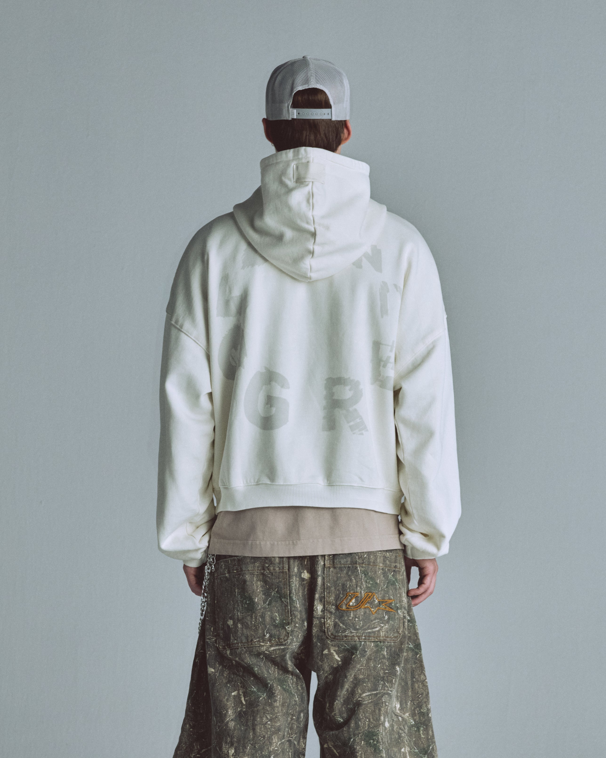 Echoes Tremor Boxy Fit Hoodie White