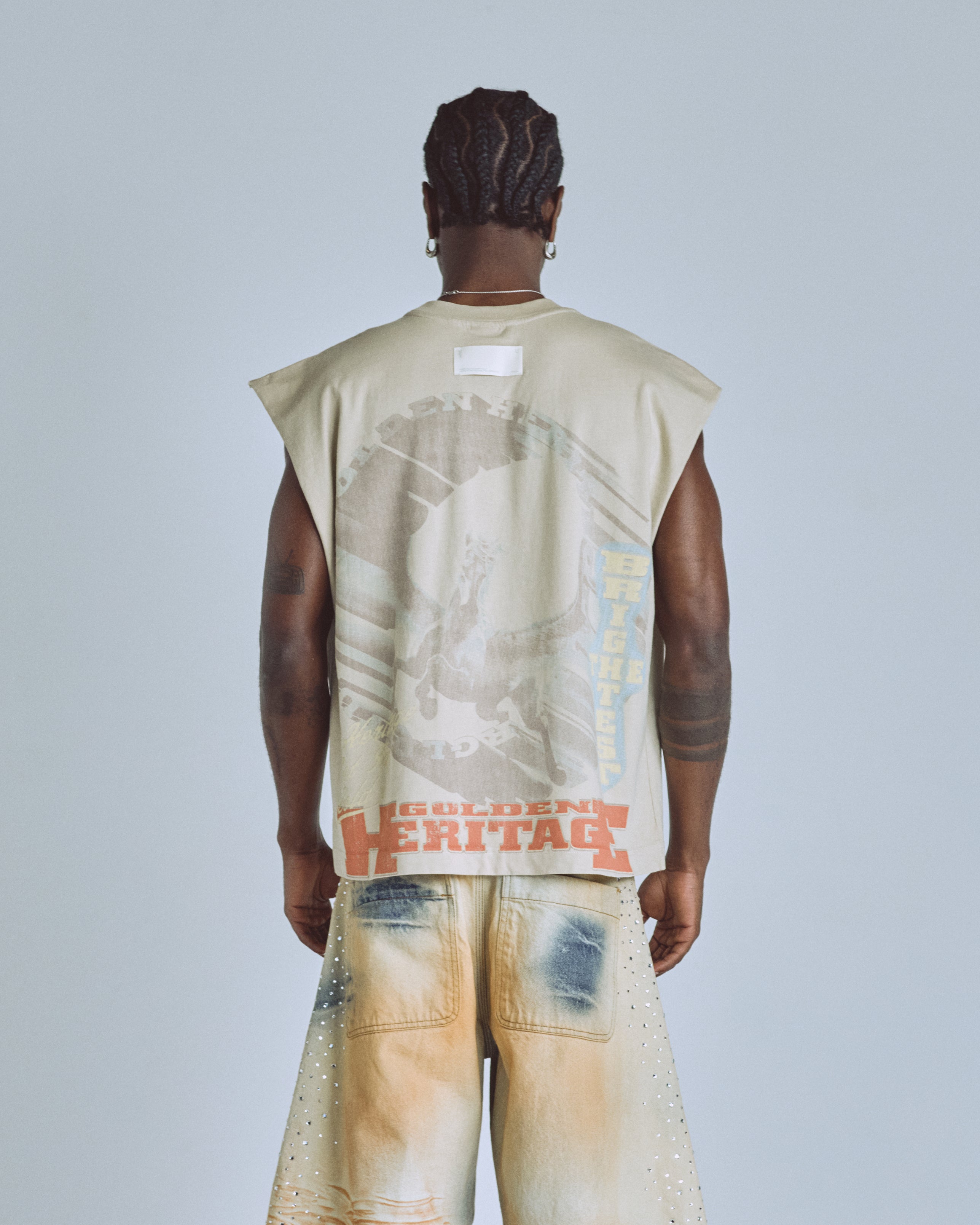 Golden Heritage Pegasus Sleeveless Tshirt Cream