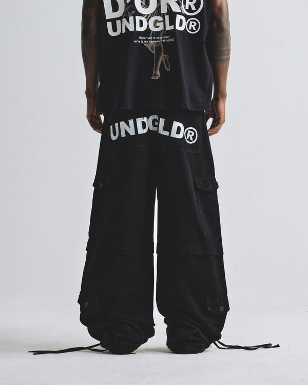 Basics UNDGLD Wide Cargo Pants Black