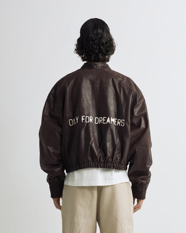 Riviera "ONLY FOR DREAMERS" Leather Jacket Brown