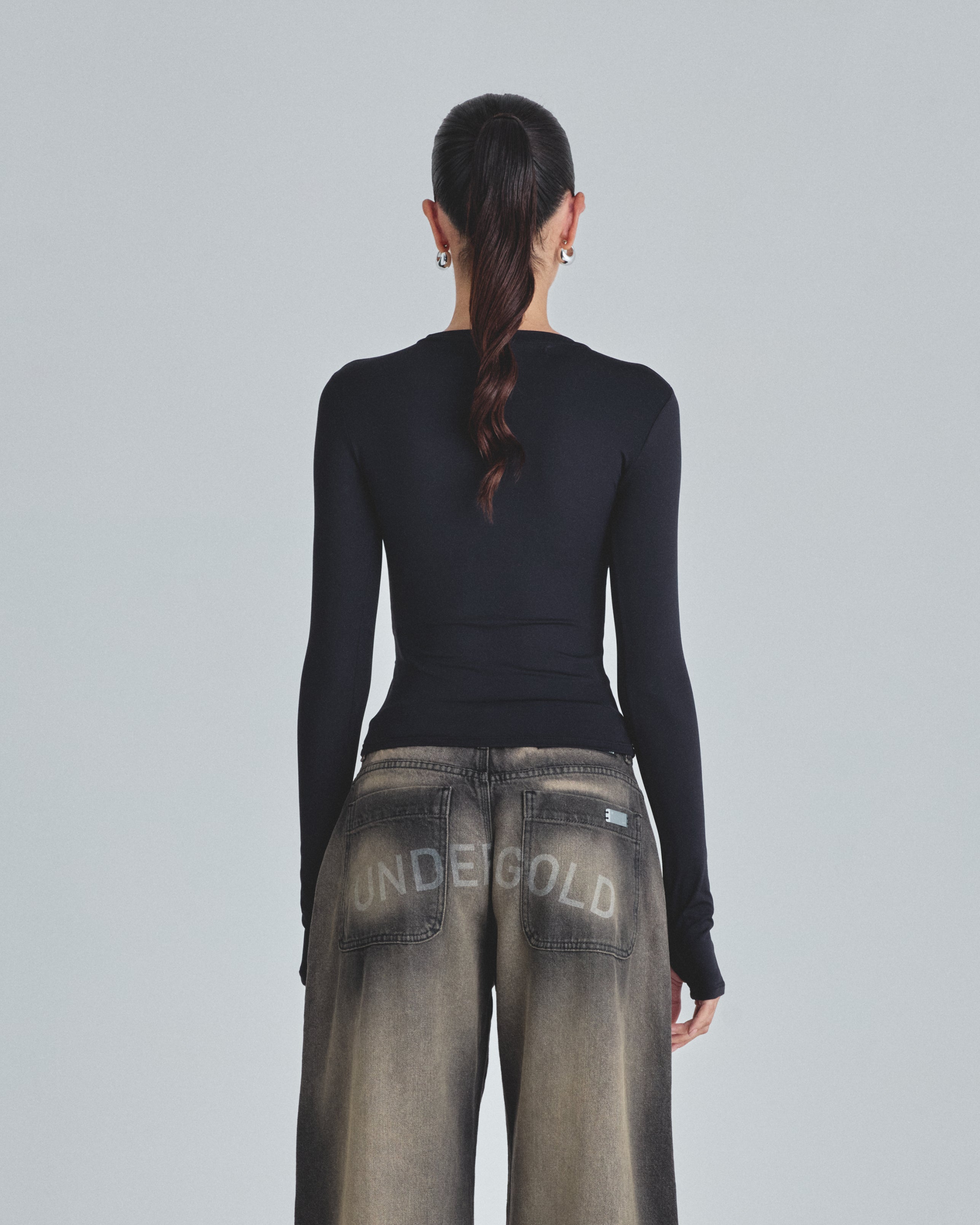 W Line Basic Long Sleeve Tshirt Black