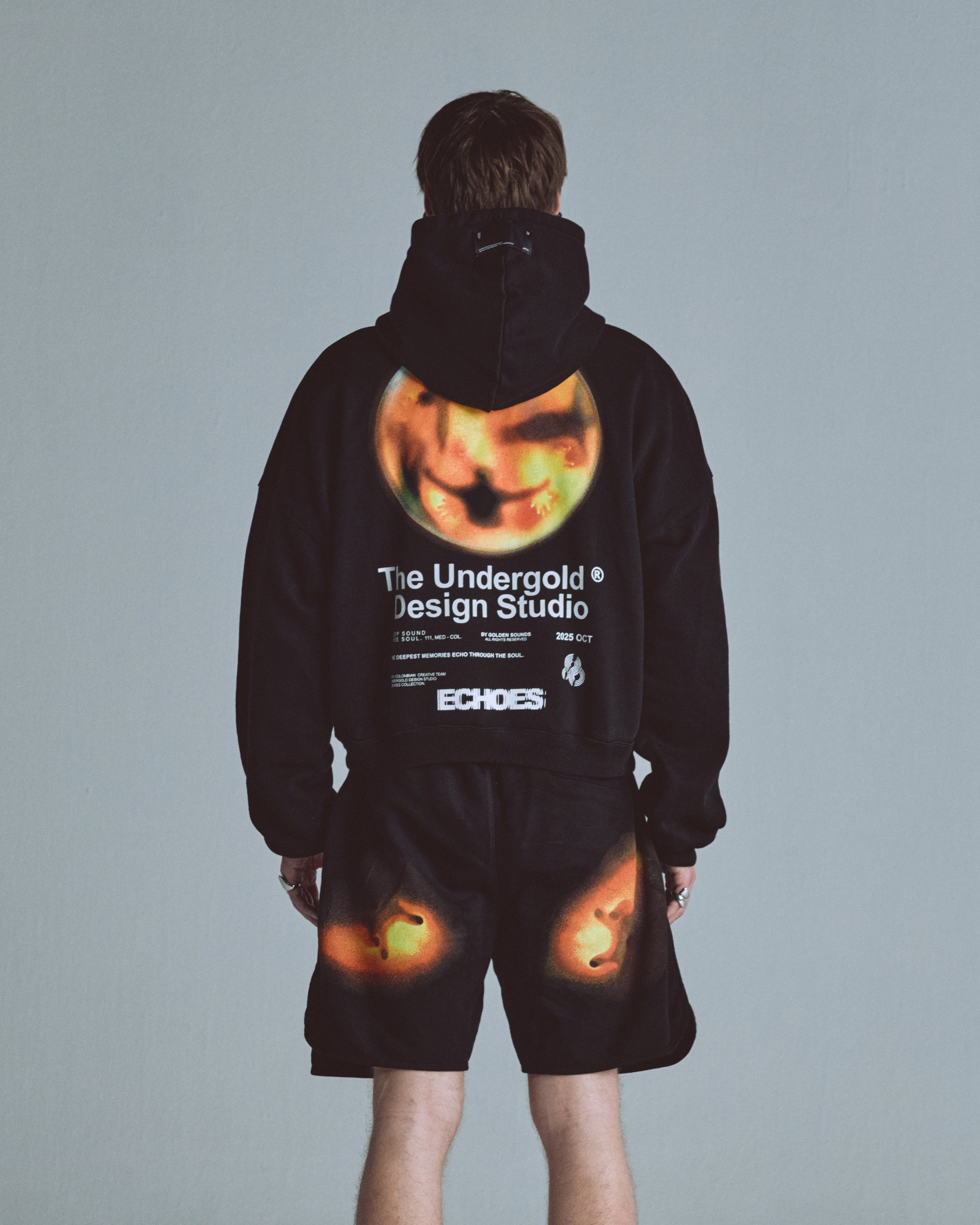 Echoes Amplitude Boxy Fit Hoodie Black