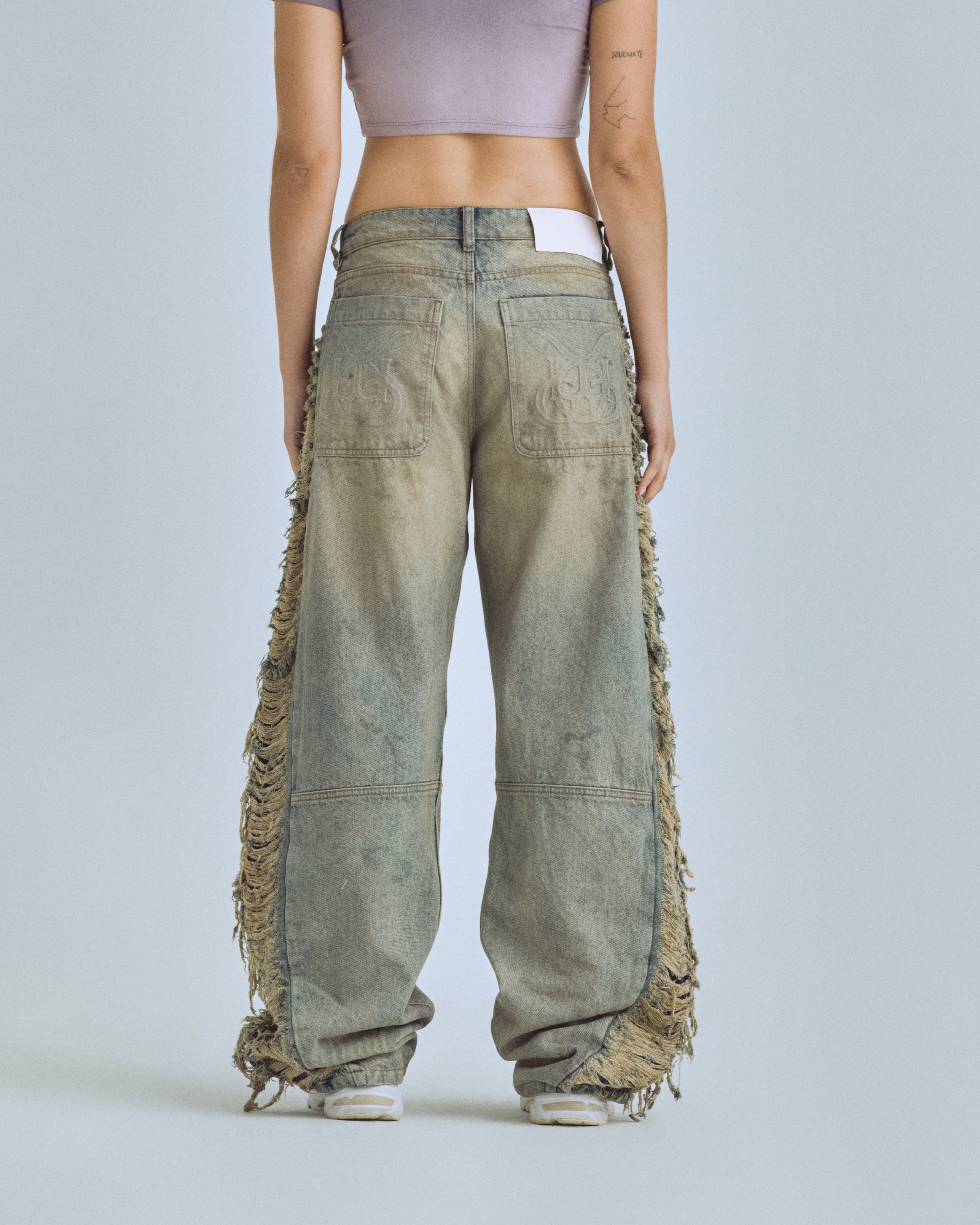 W Santa Union Medellín Milano Barrel Ripped Jean Dirty Blue