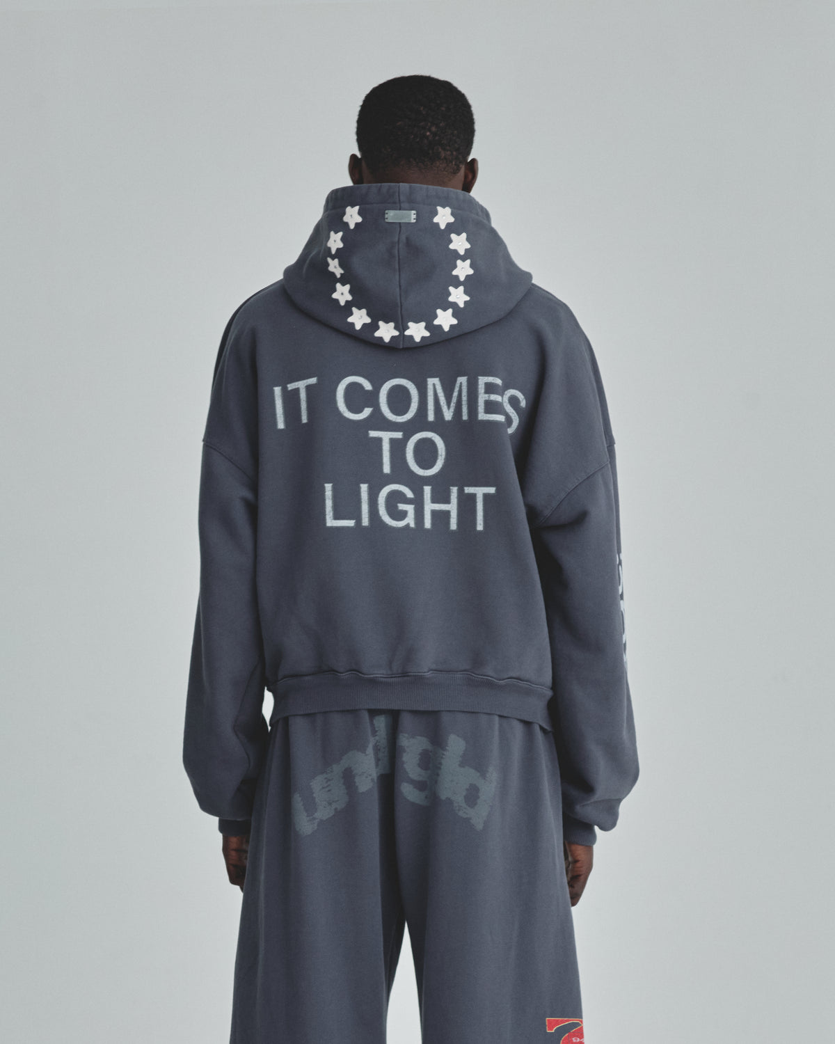 Revelation UNDRGLD Zip Up Boxy Fit Hoodie Vintage Gray