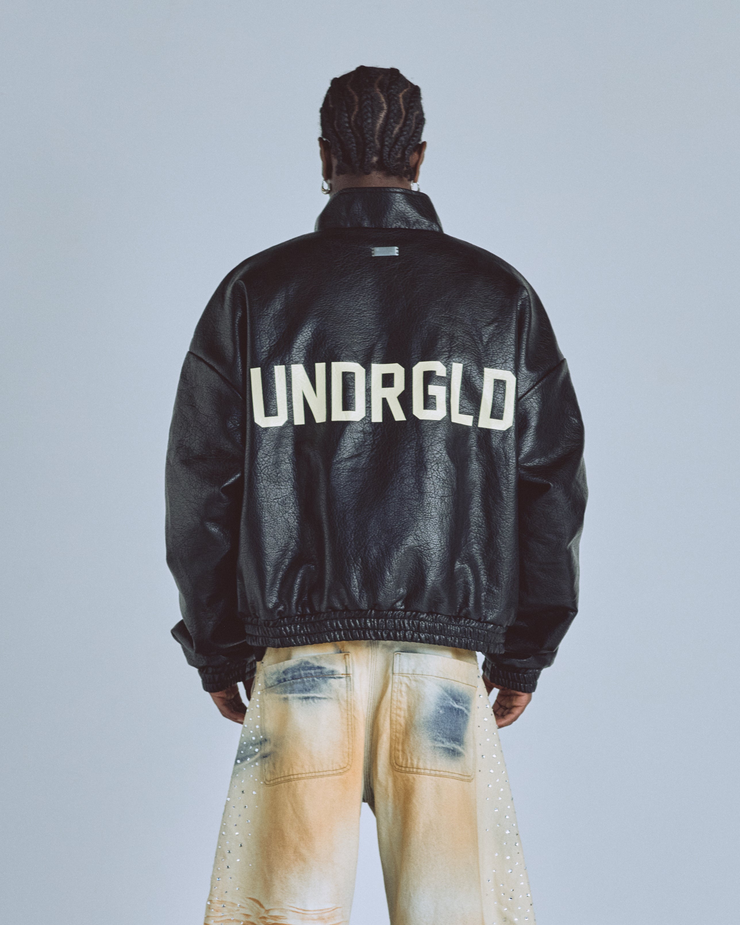 Basics UNDGLD Elastic-hem Bomber Jacket Black