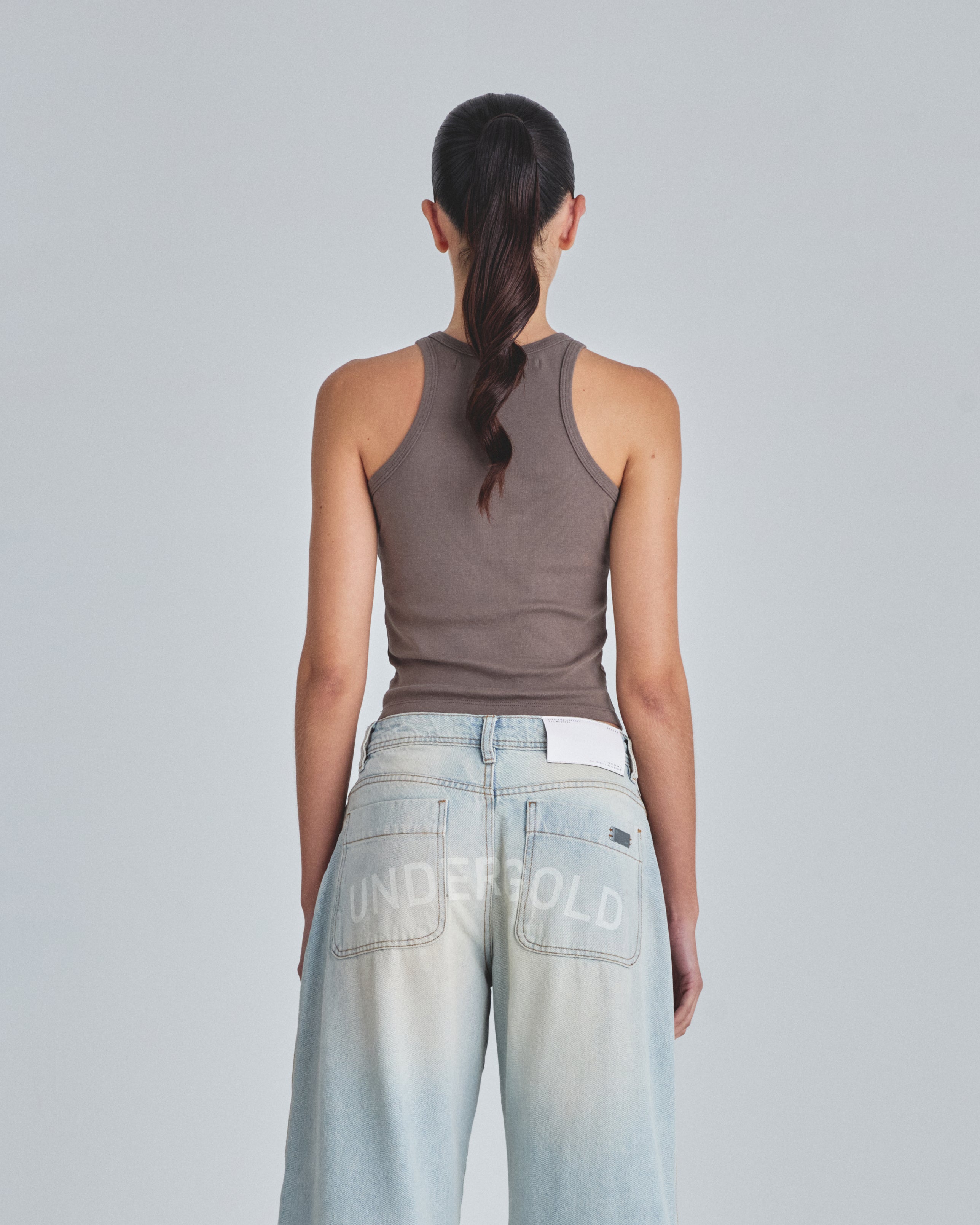 Line Basic Halter Tank Top Brown
