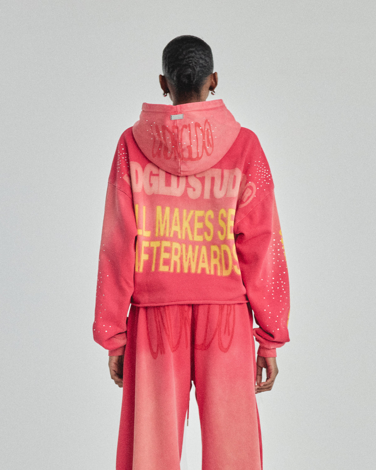 W Pilgrimage Witness Boxy Fit Hoodie Rose Fire