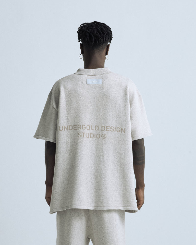 Basics Undergold Design Studio Knit Short Sleeve Shirt Seed Gray