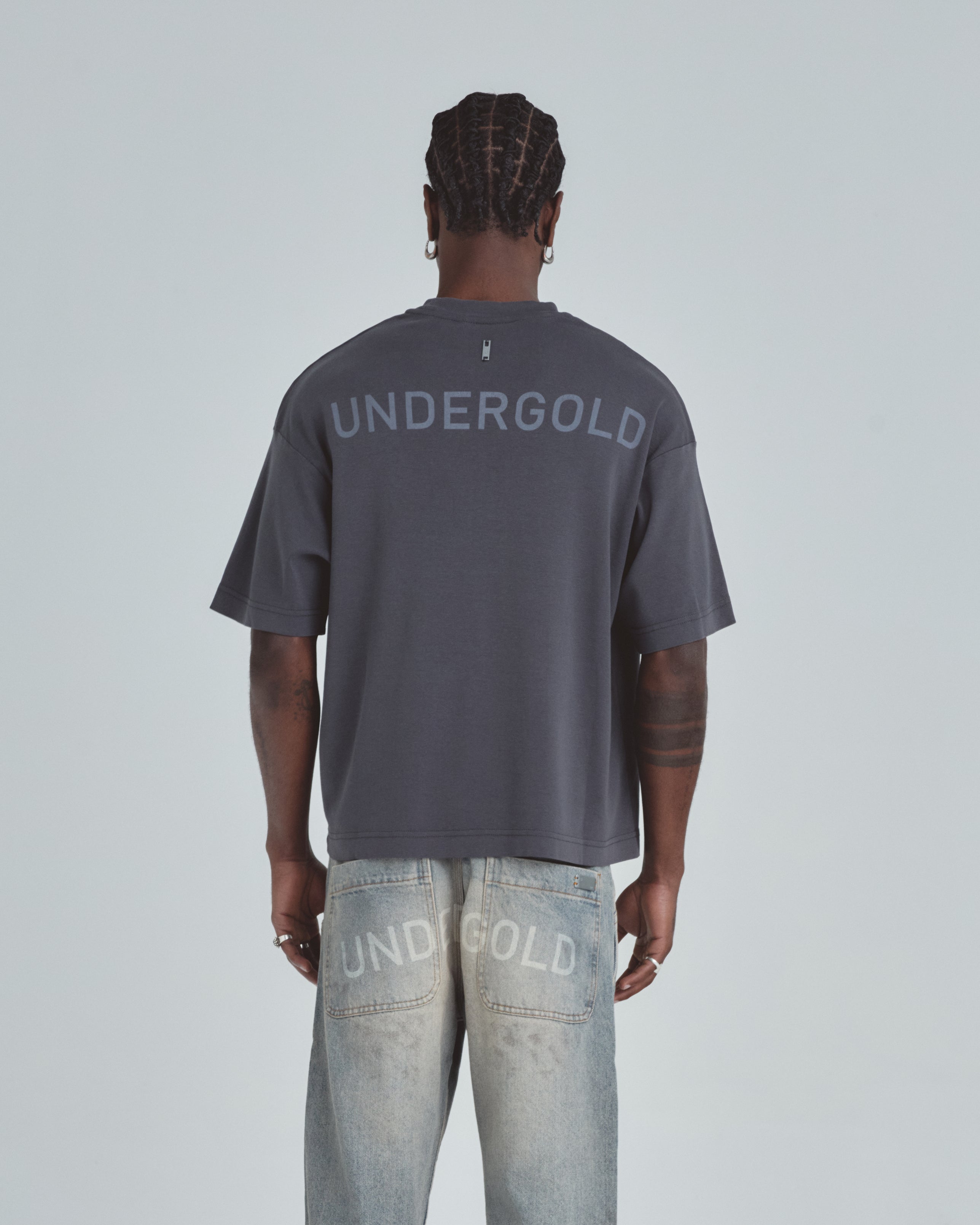 Line Basic Boxy Fit Tshirt Dark Gray