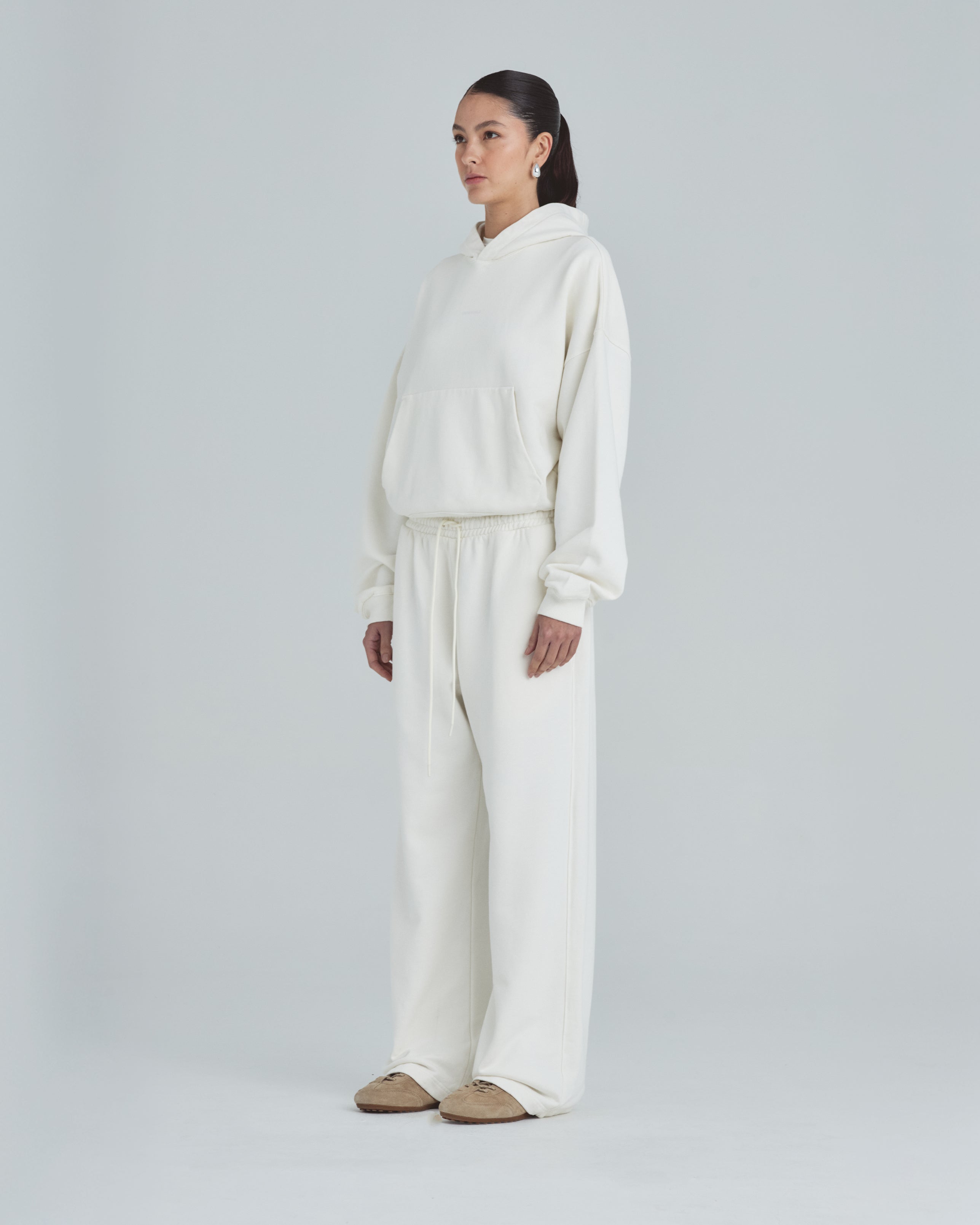 W Line Basic Boxy Fit Hoodie White
