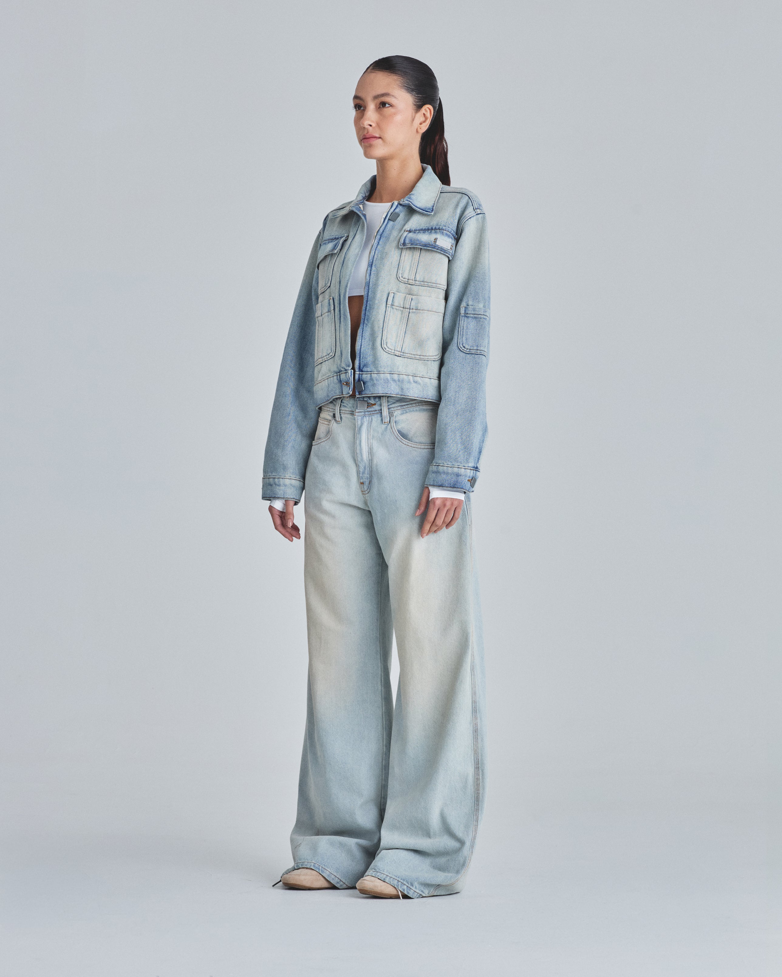W Line Basic Wide Jeans Light Blue
