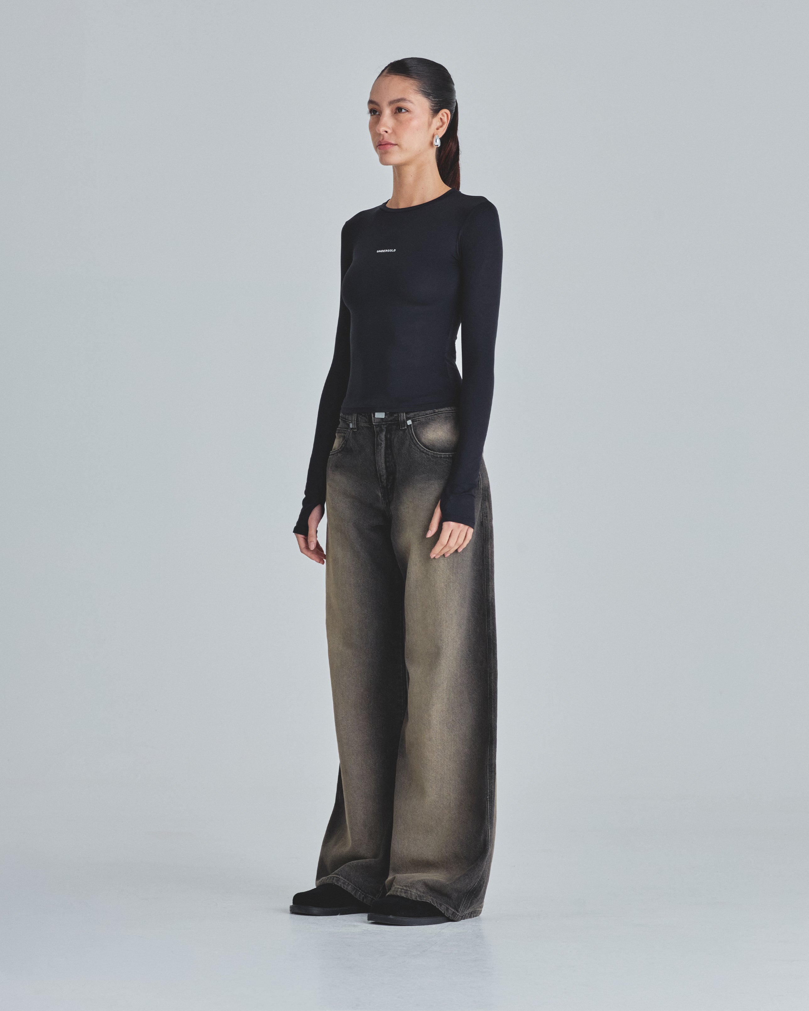 W Line Basic Long Sleeve Tshirt Black