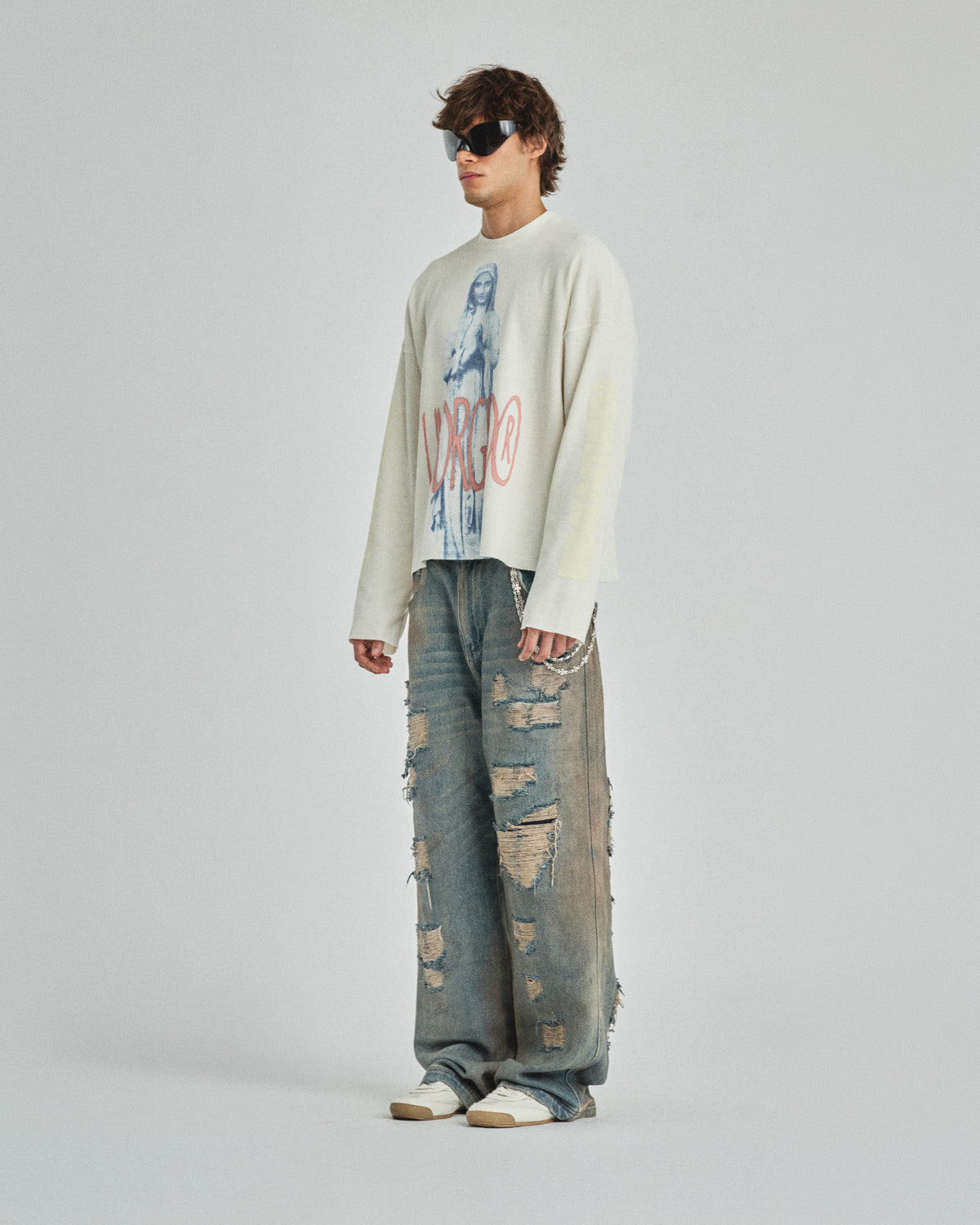 Pilgrimage Miraculous Long Sleeve Boxy Fit Tshirt White