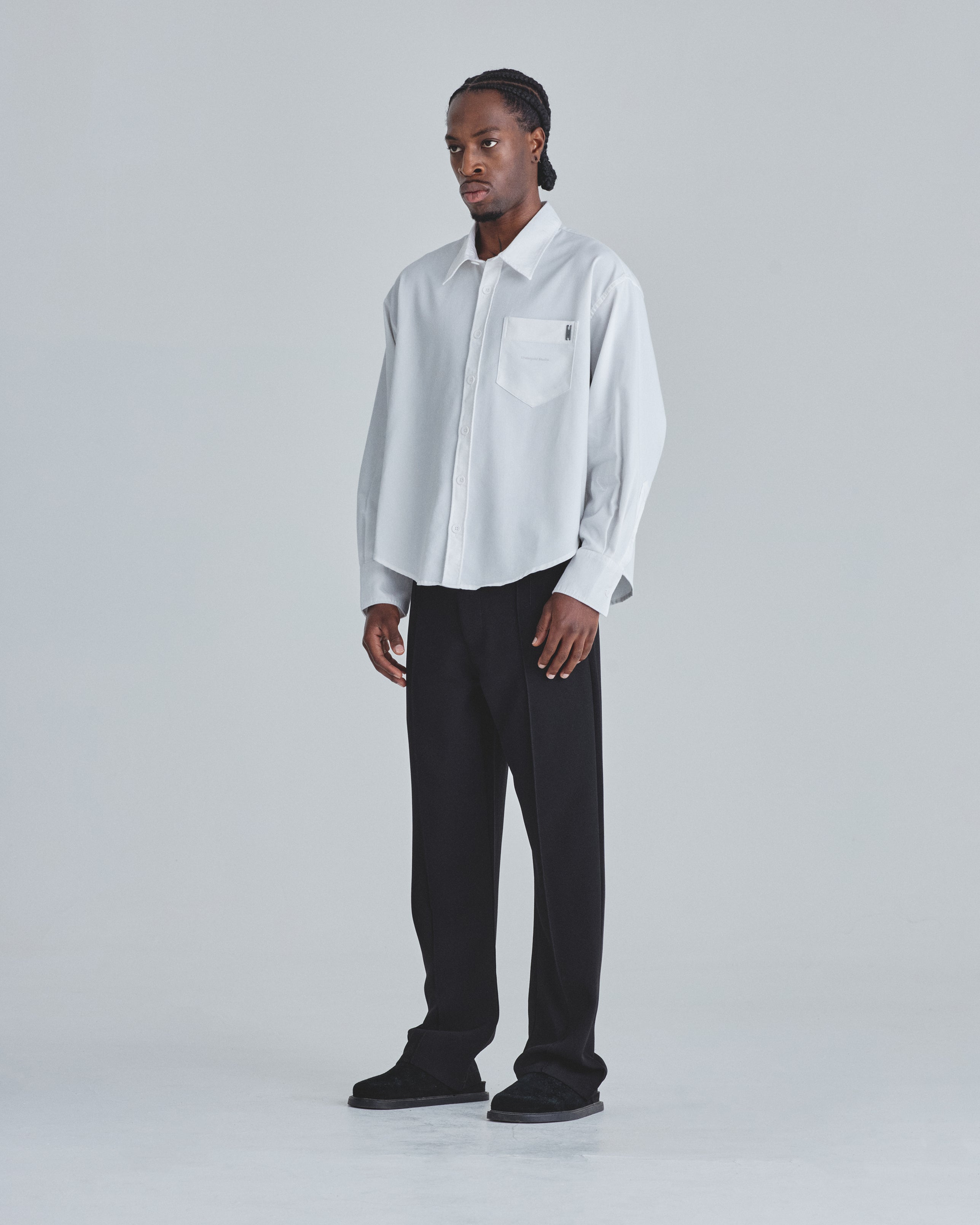 Undergold Studio Boxy Fit Long Sleeve Shirt White