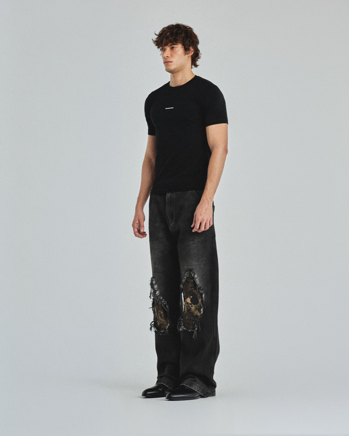 Pilgrimage Undergold Department Double Knee Wide Jean Washed Black