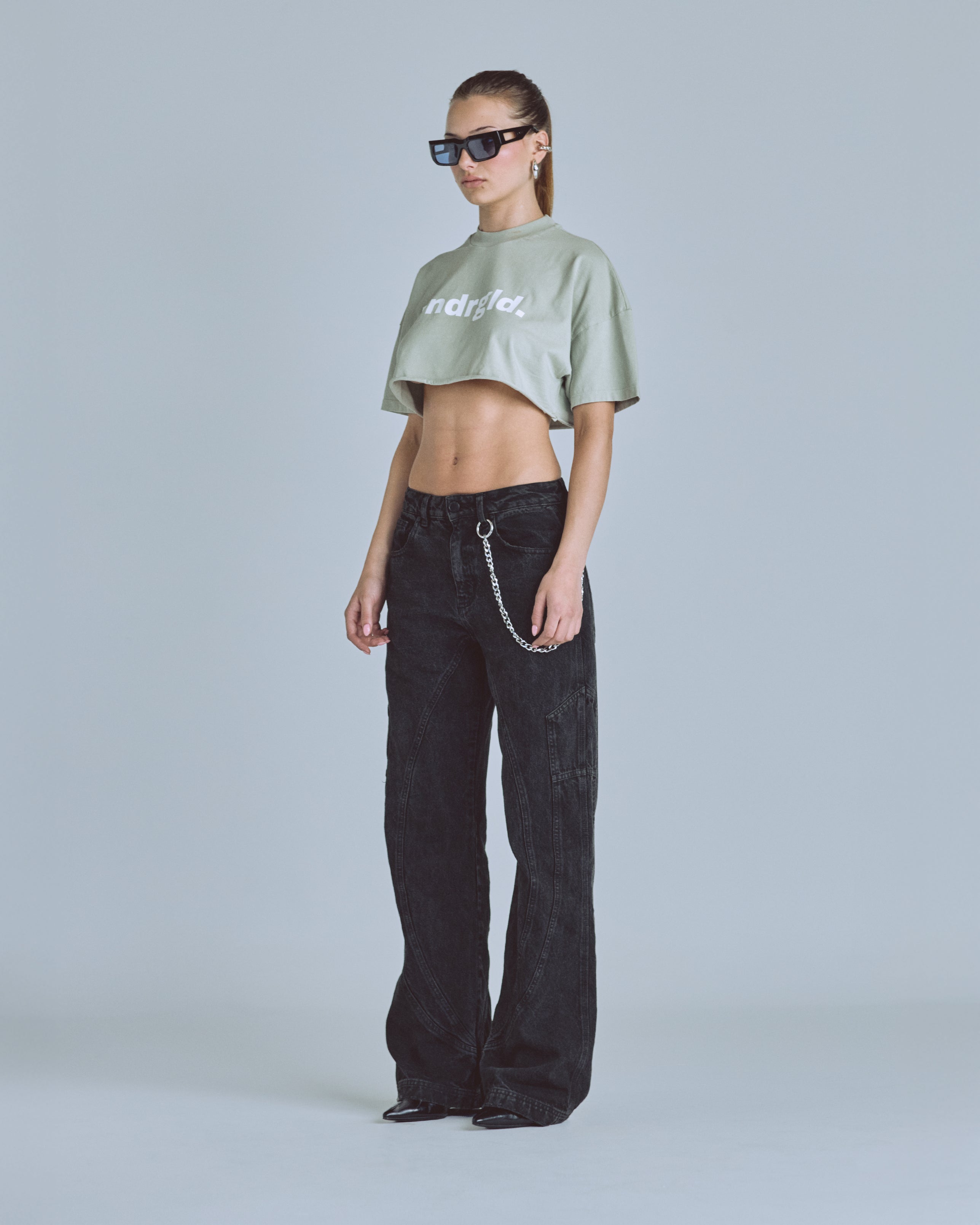 Golden Heritage Undrgld Crop Top Light Gray