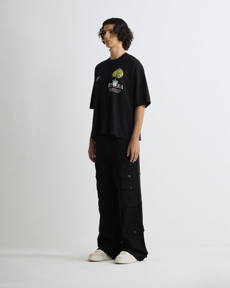 Riviera Lemon Tree Boxy Tshirt Black