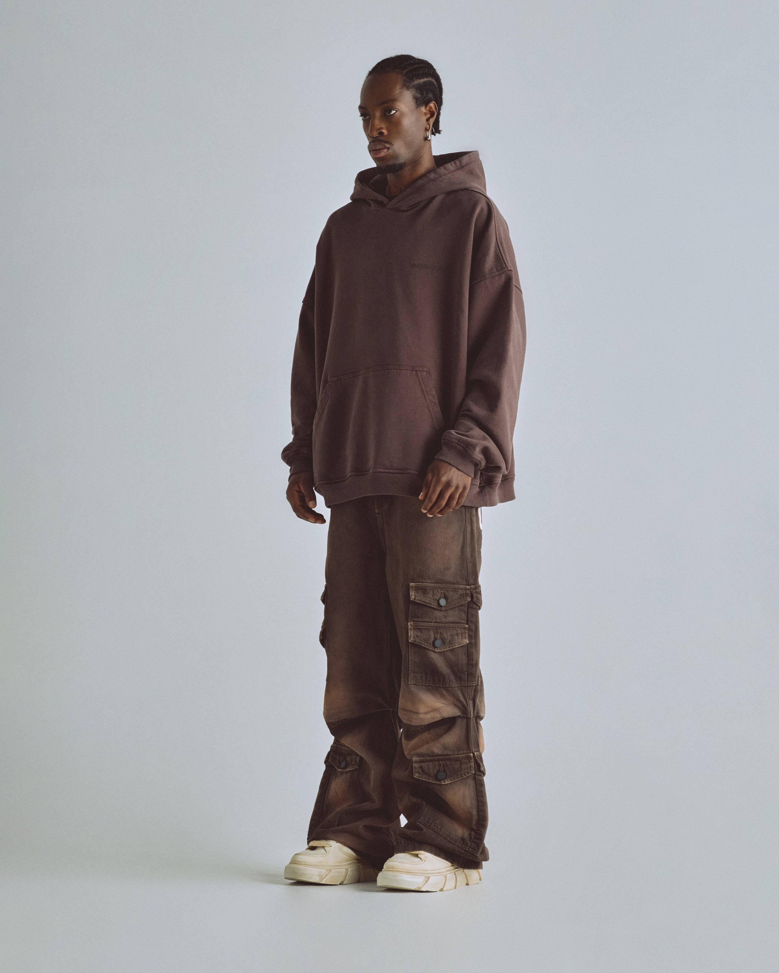 Basics Logo Hoodie Brown