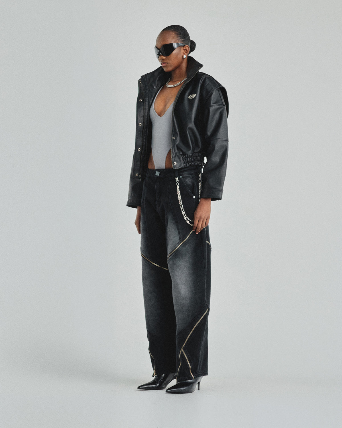 W Basics Panelled Bomber Jacket Black