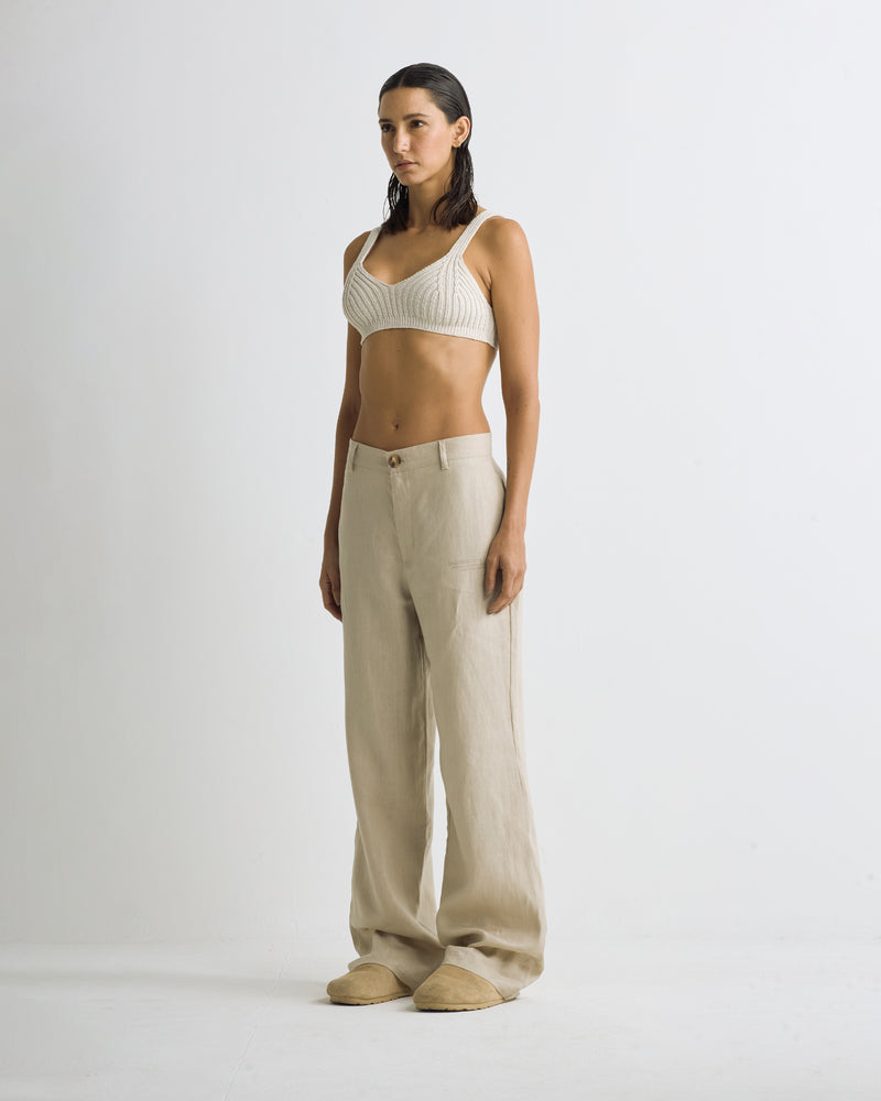 Basics Textured Knit Coup Top Cream