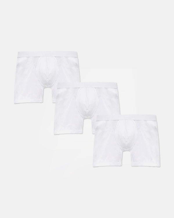 Basics Boxers White Pack X3