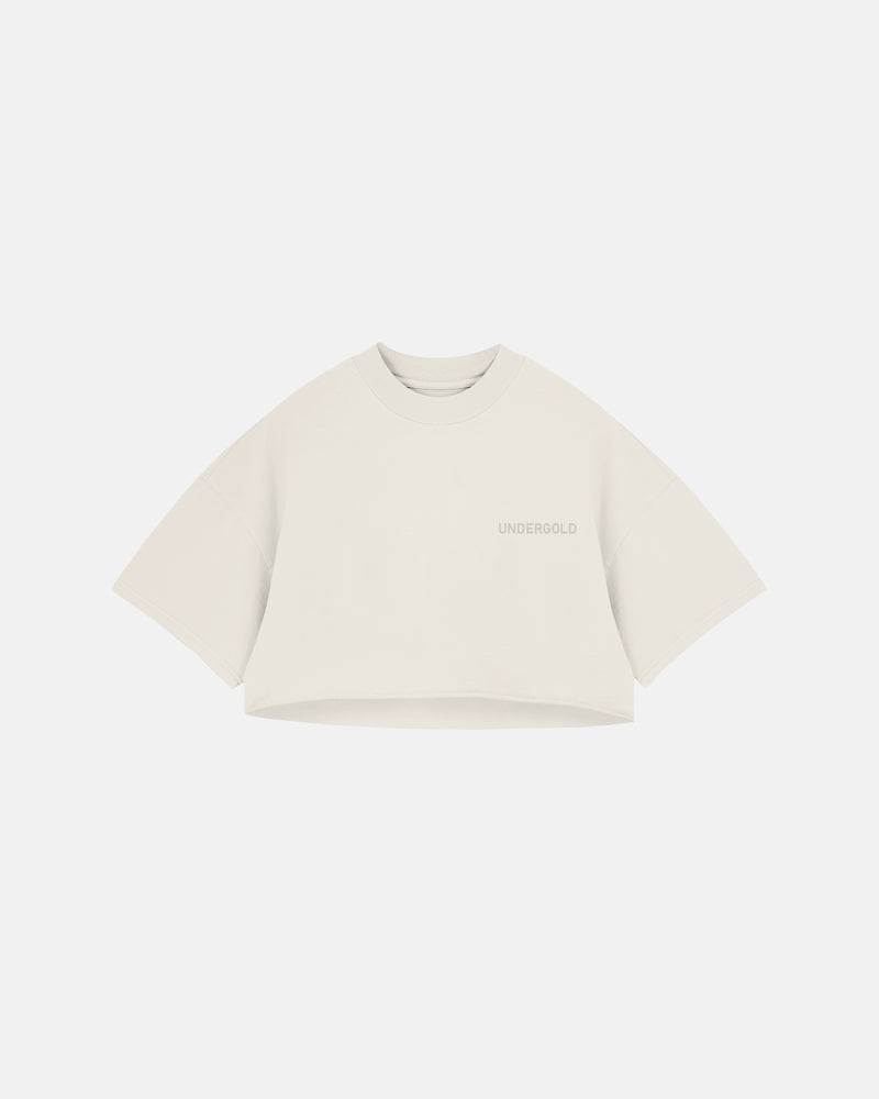 Line Logo Crop Top Cream