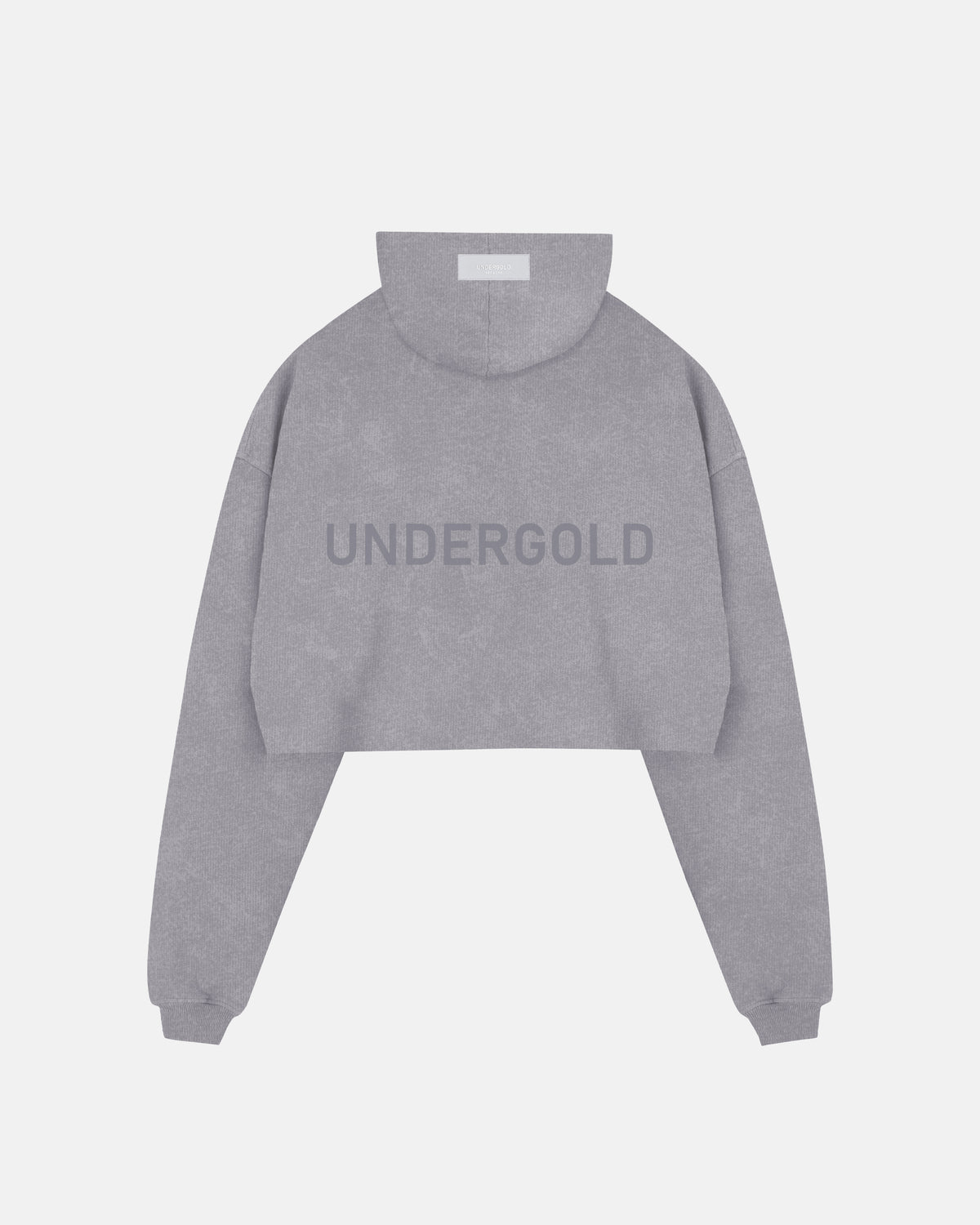 Line Logo Cropped Hoodie Washed Gray