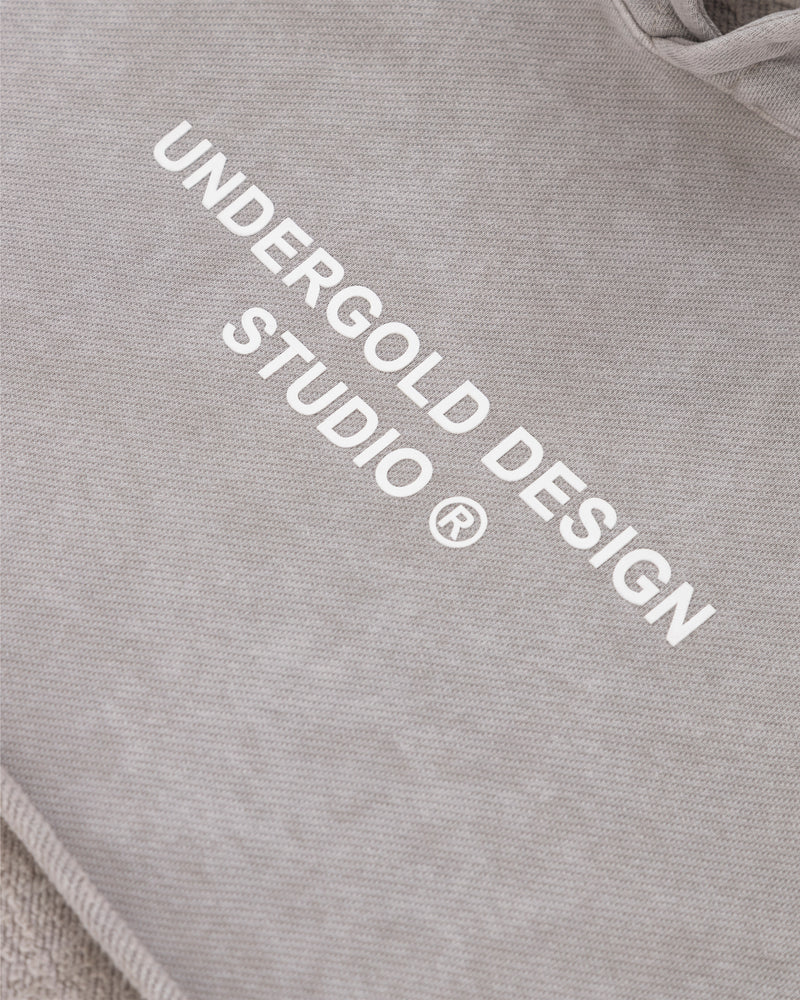 W Basics Undergold Design Studio Cropped Hoodie Vintage Light Gray