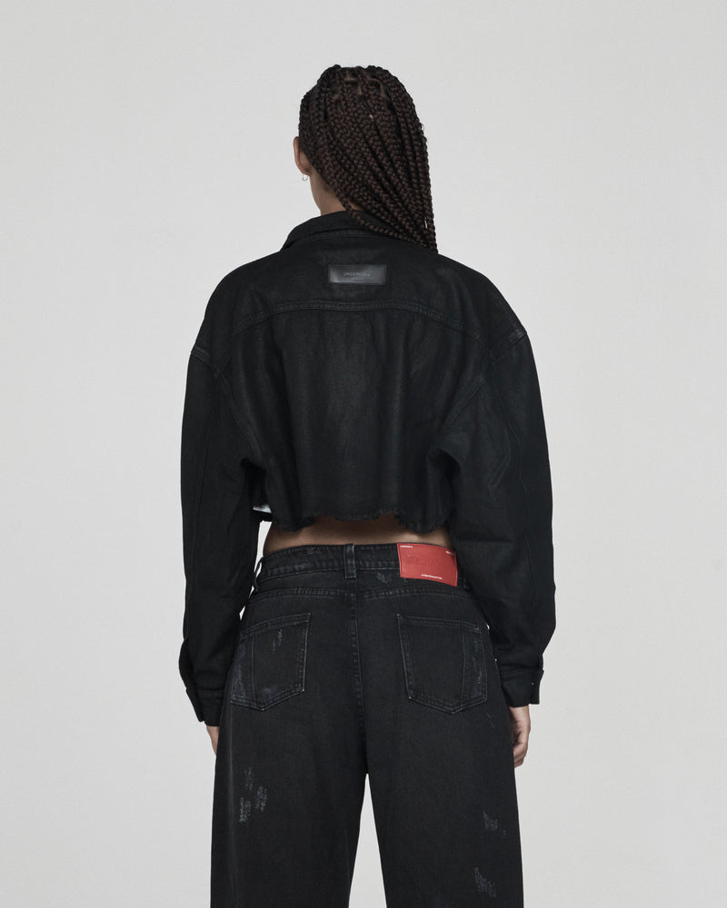 Basics Women Cropped Jacket Black