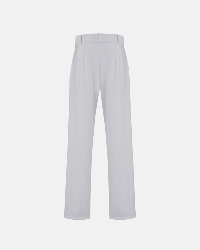 Basics Buckled Tailored Trousers Gray