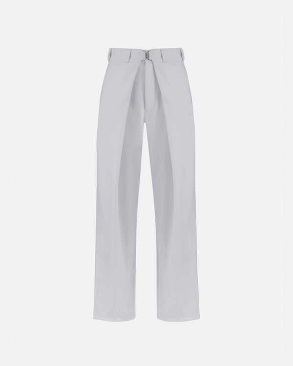 Basics Buckled Tailored Trousers Gray