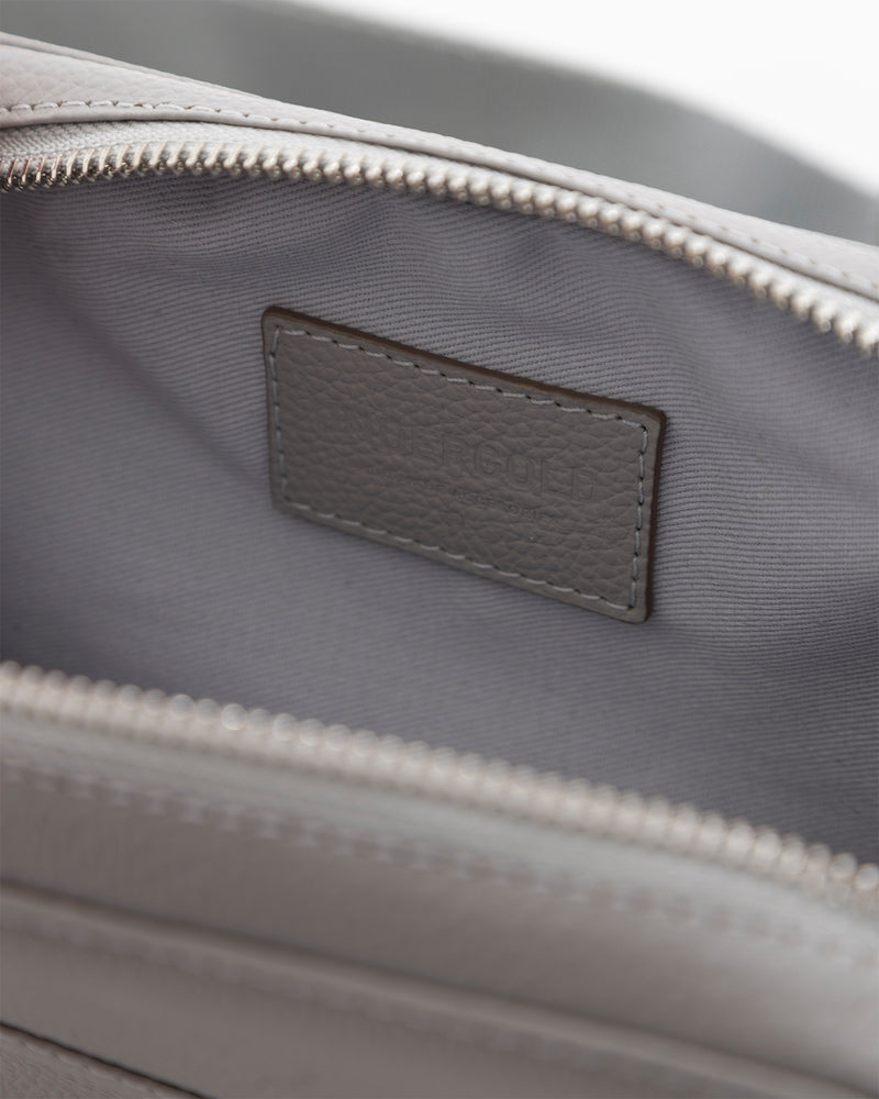 Basics Leather Cross-Body Bag Gray
