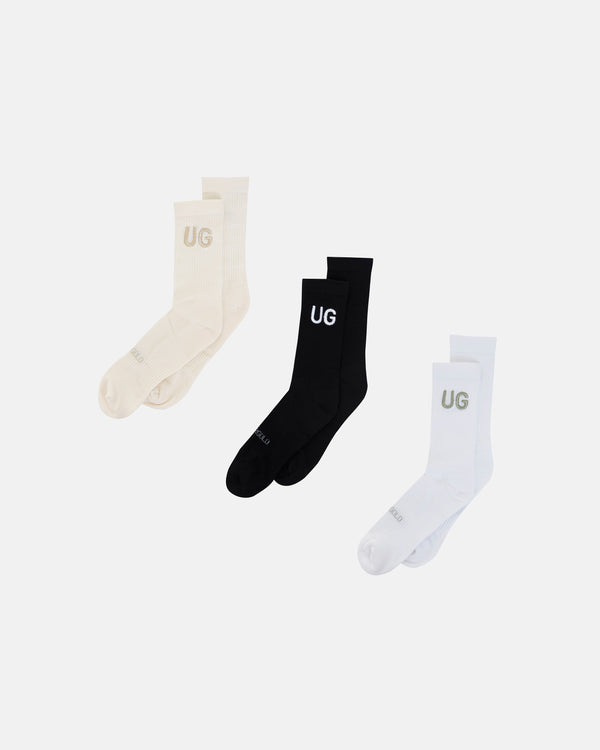 Pack x 3 Basic Embroidered UG Socks V2