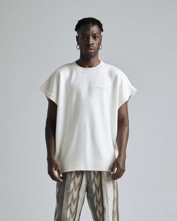 Basics Knit Vest Cream
