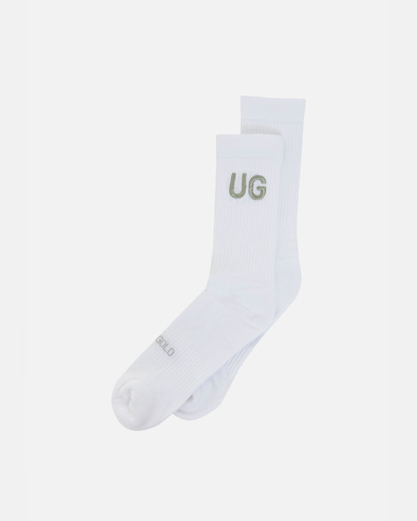 Basics Embroidered UG Socks V2 White