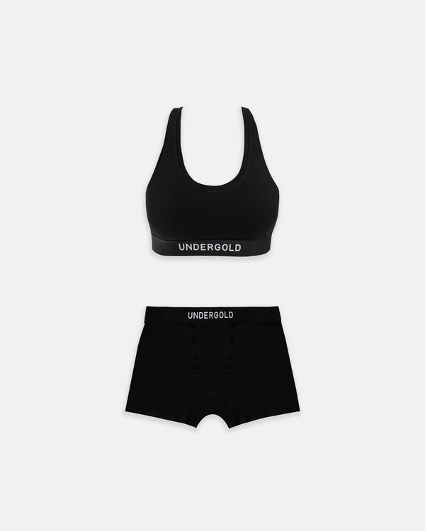 Pack W Basics Underwear Top & Boxers Black